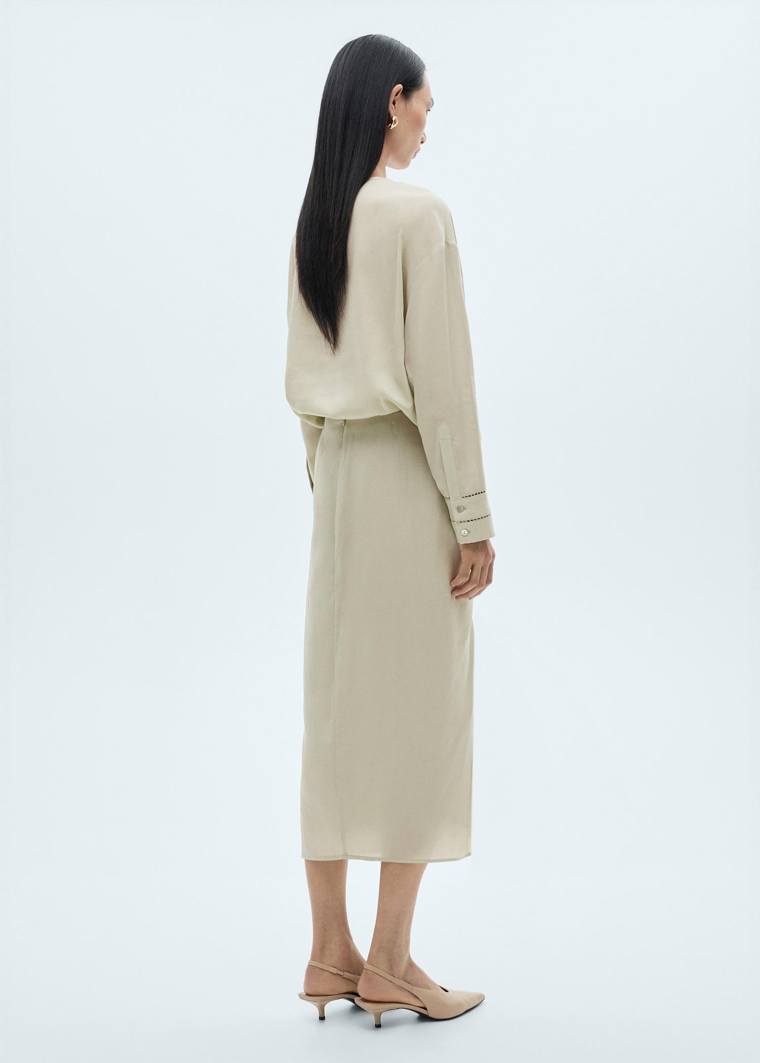 Draped midi skirt - Women | MANGO USA Product Image