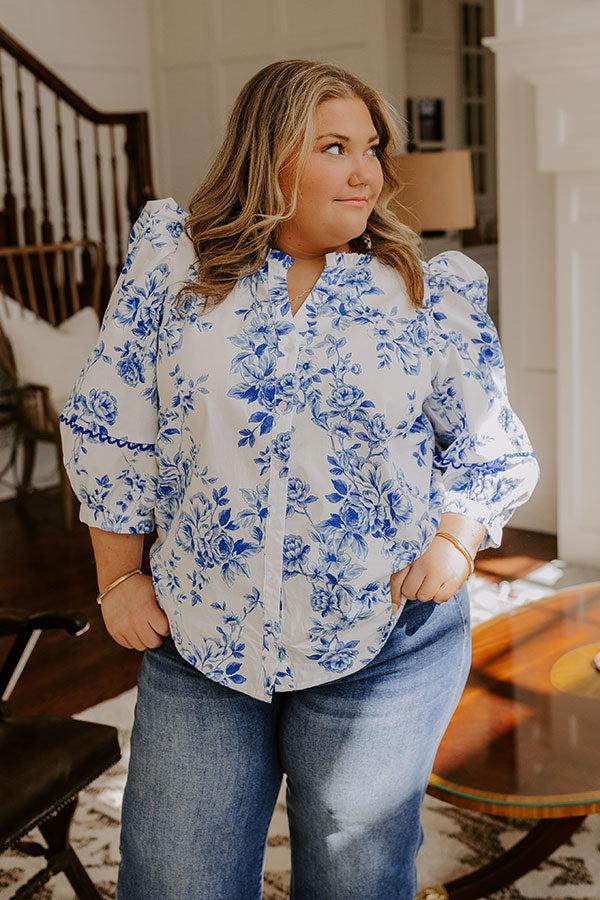 Santorini Bliss Floral Top Curves Product Image