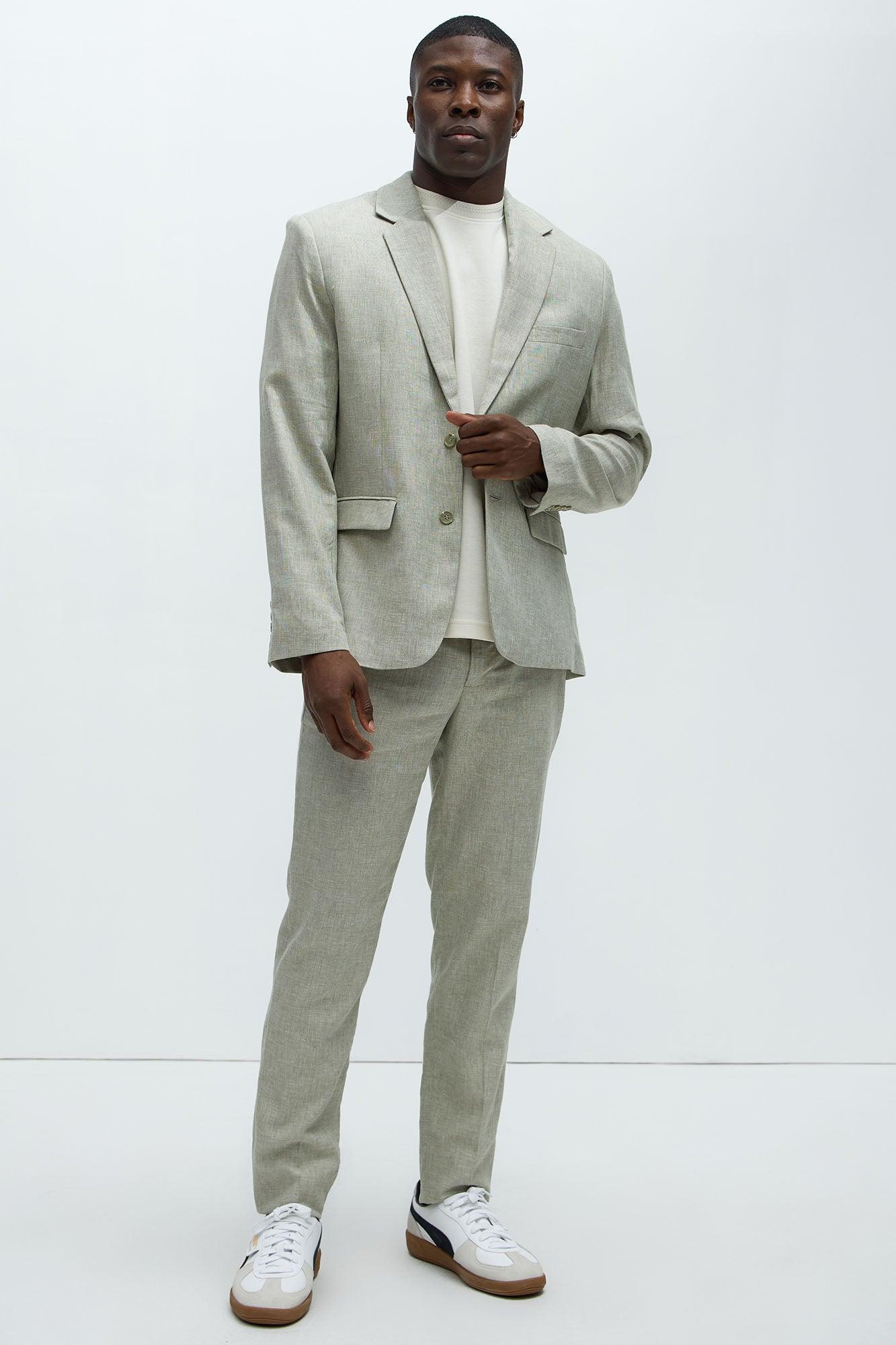Bahamas Linen Suit Jacket - Green Product Image
