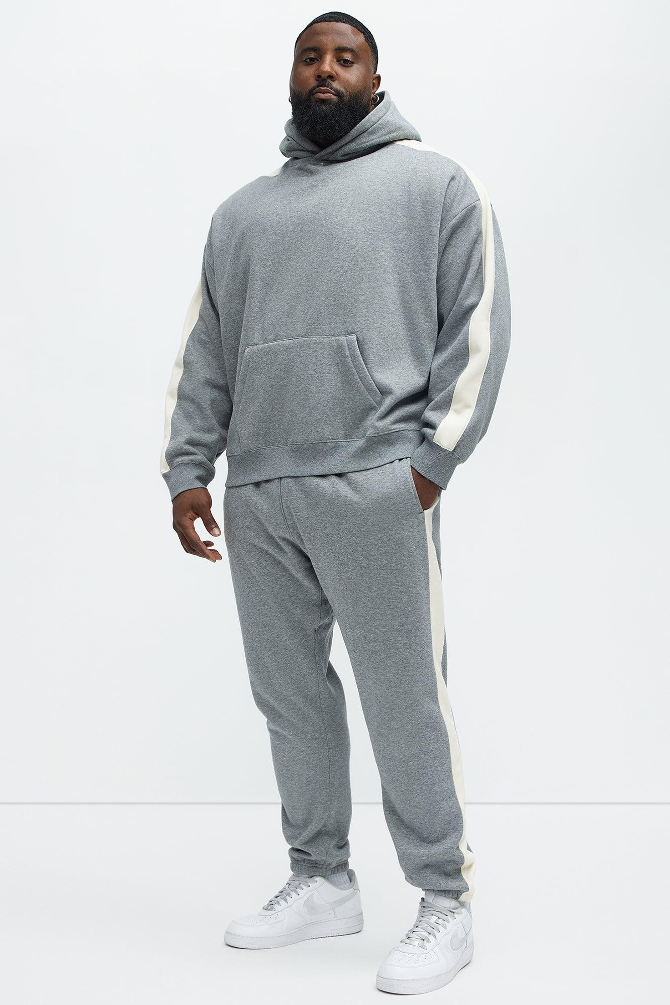 Tyson Heavyweight Striped Jogger - Heather Grey Product Image