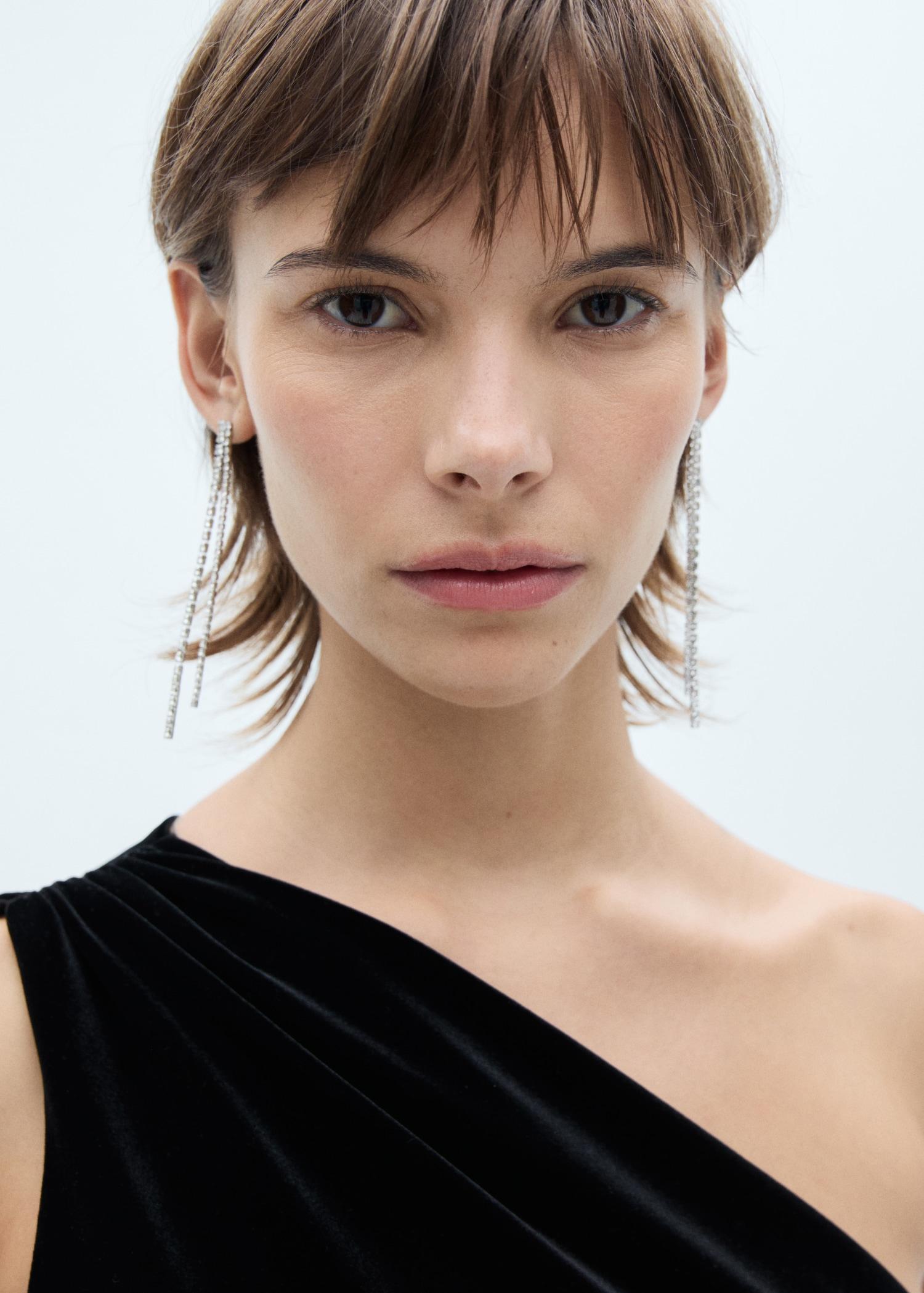 Asymmetric velvet jumpsuit - Women | MANGO USA Product Image