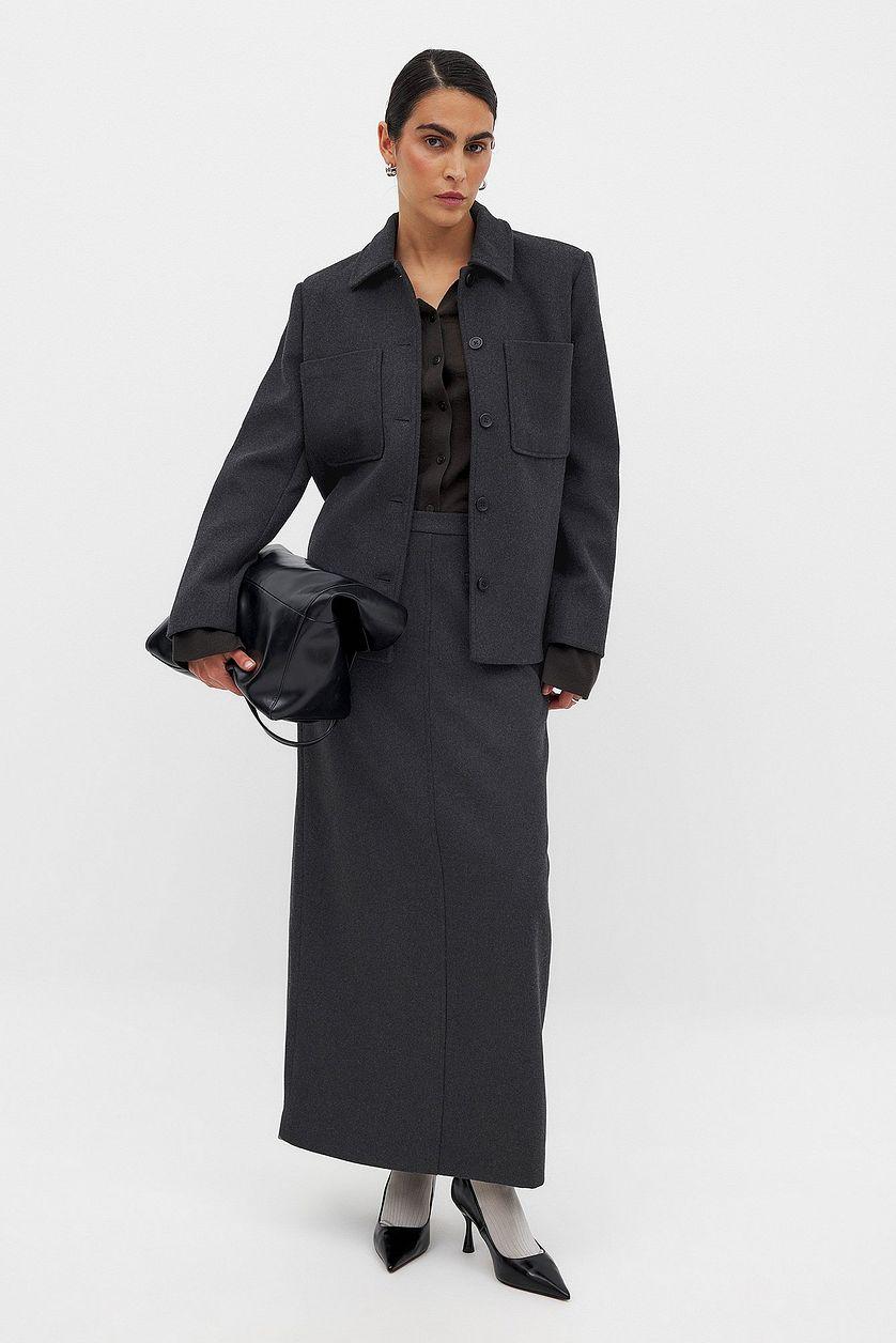 Wool Blend Maxi Skirt Product Image