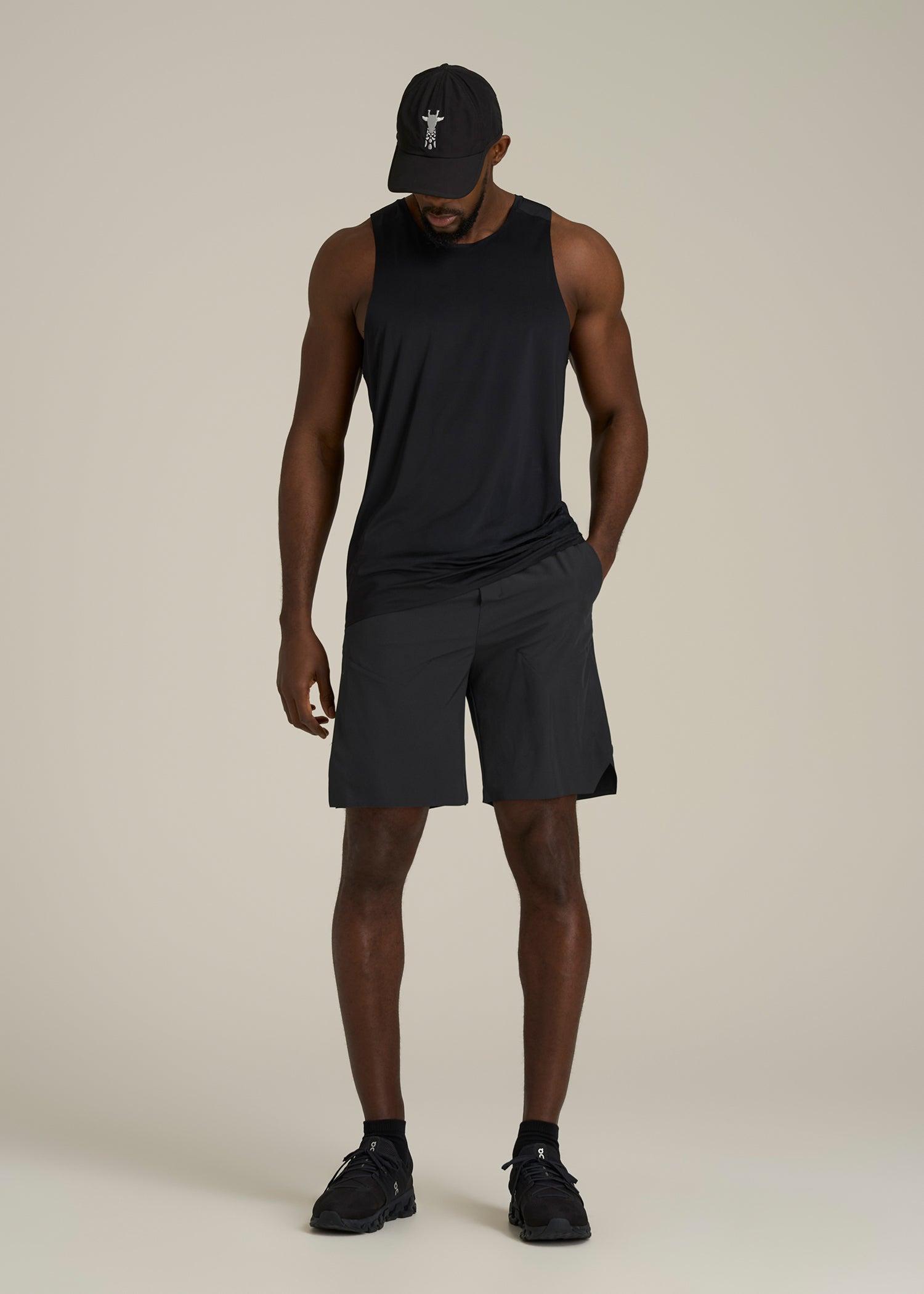 2-in-1 Featherweight Running Short for Tall Men in Black Male Product Image