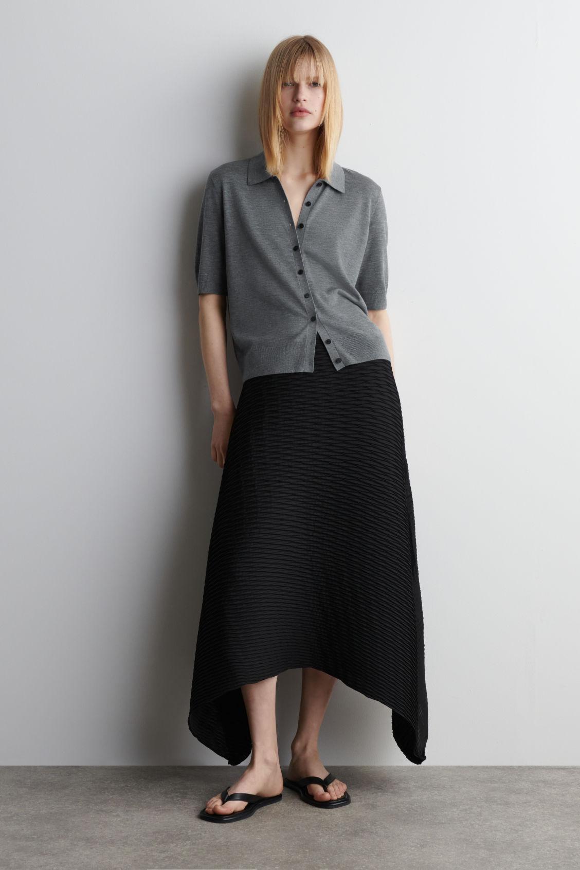 MERINO WOOL-BLEND POLO CARDIGAN Product Image