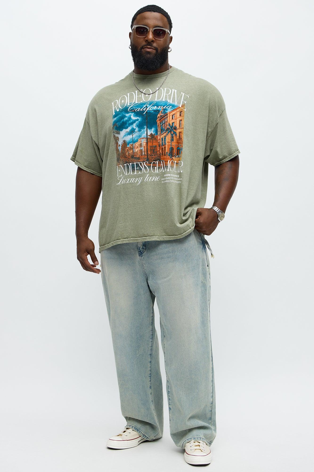 Endless Glamour Oversized Short Sleeve Tee - Olive Male Product Image