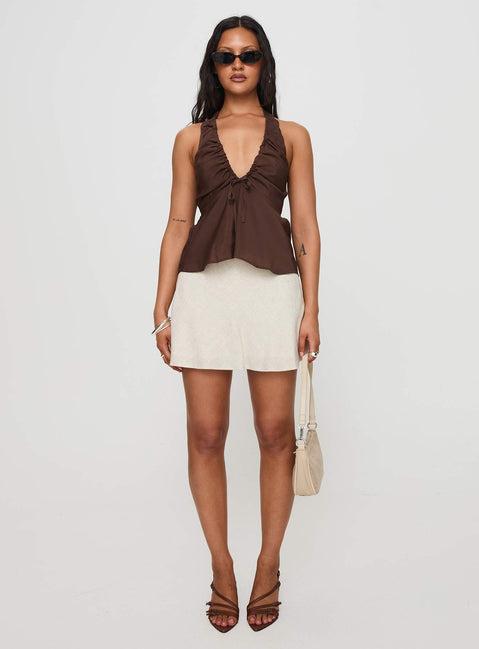 Gadot Halter Top Brown Product Image