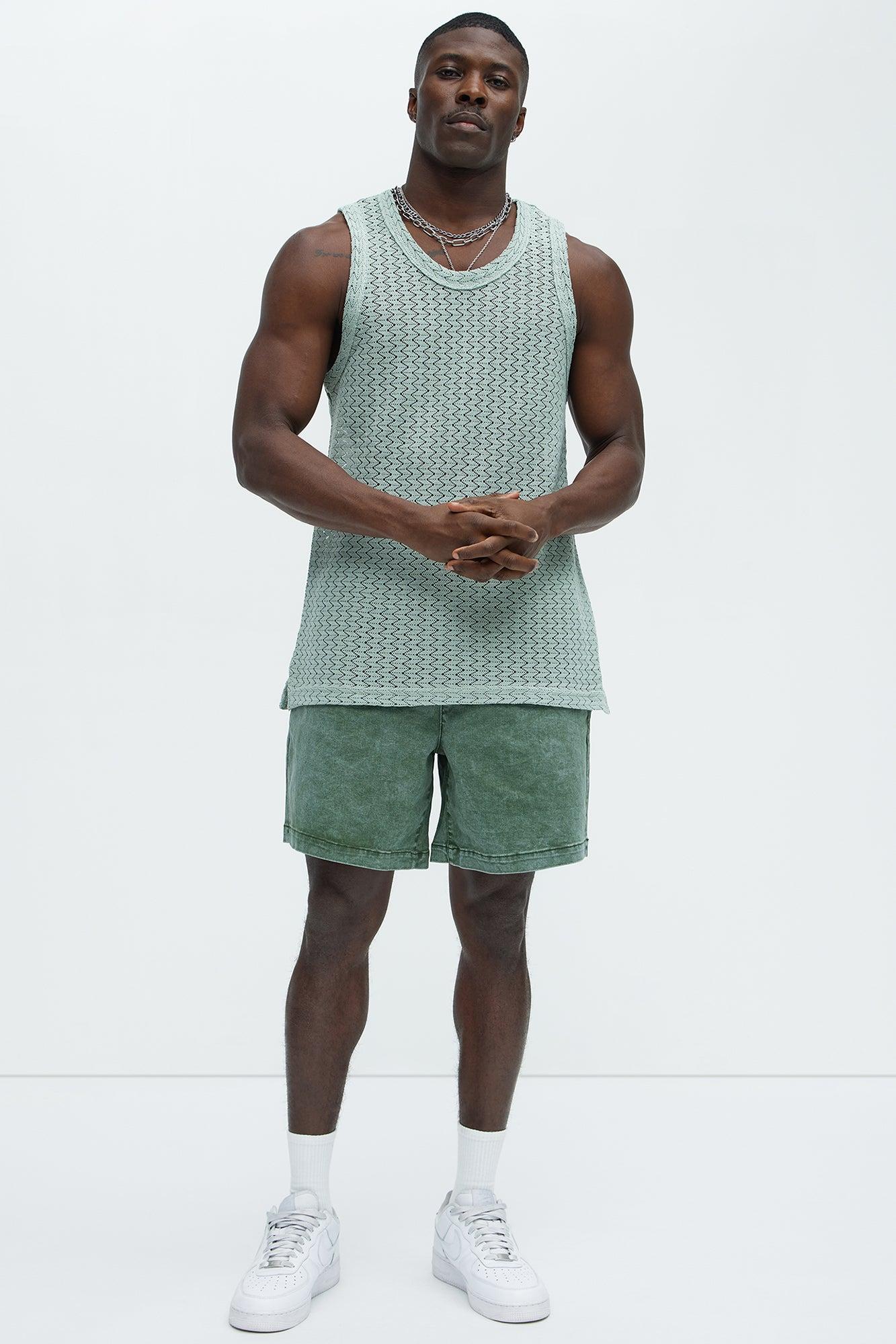 Acidwash Volley Shorts - Green Product Image