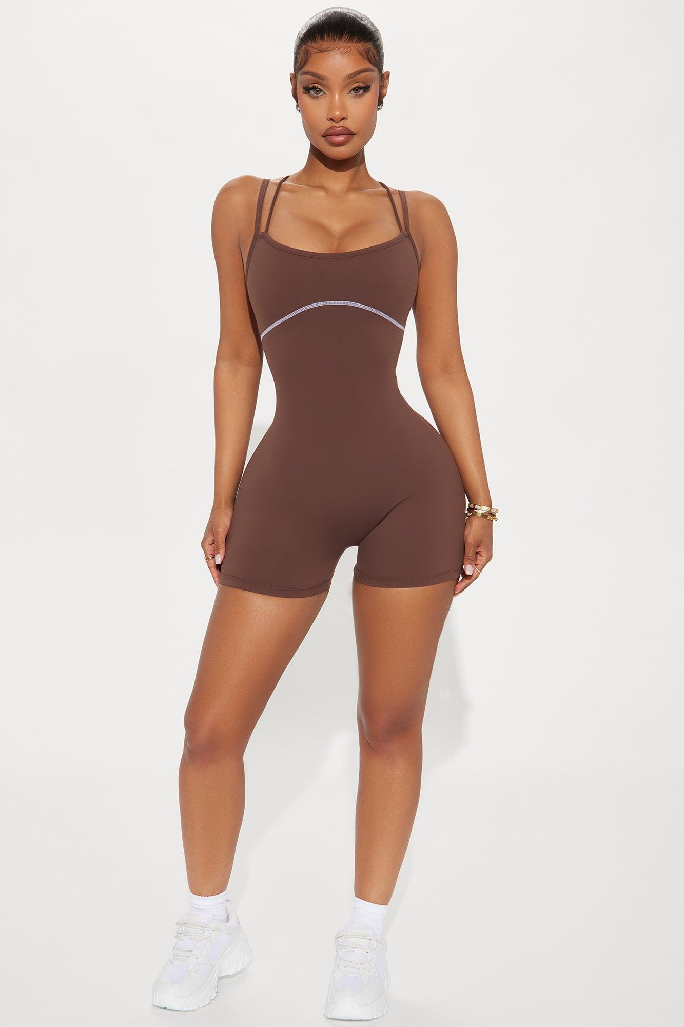 In Harmony Active Romper - Chocolate Product Image