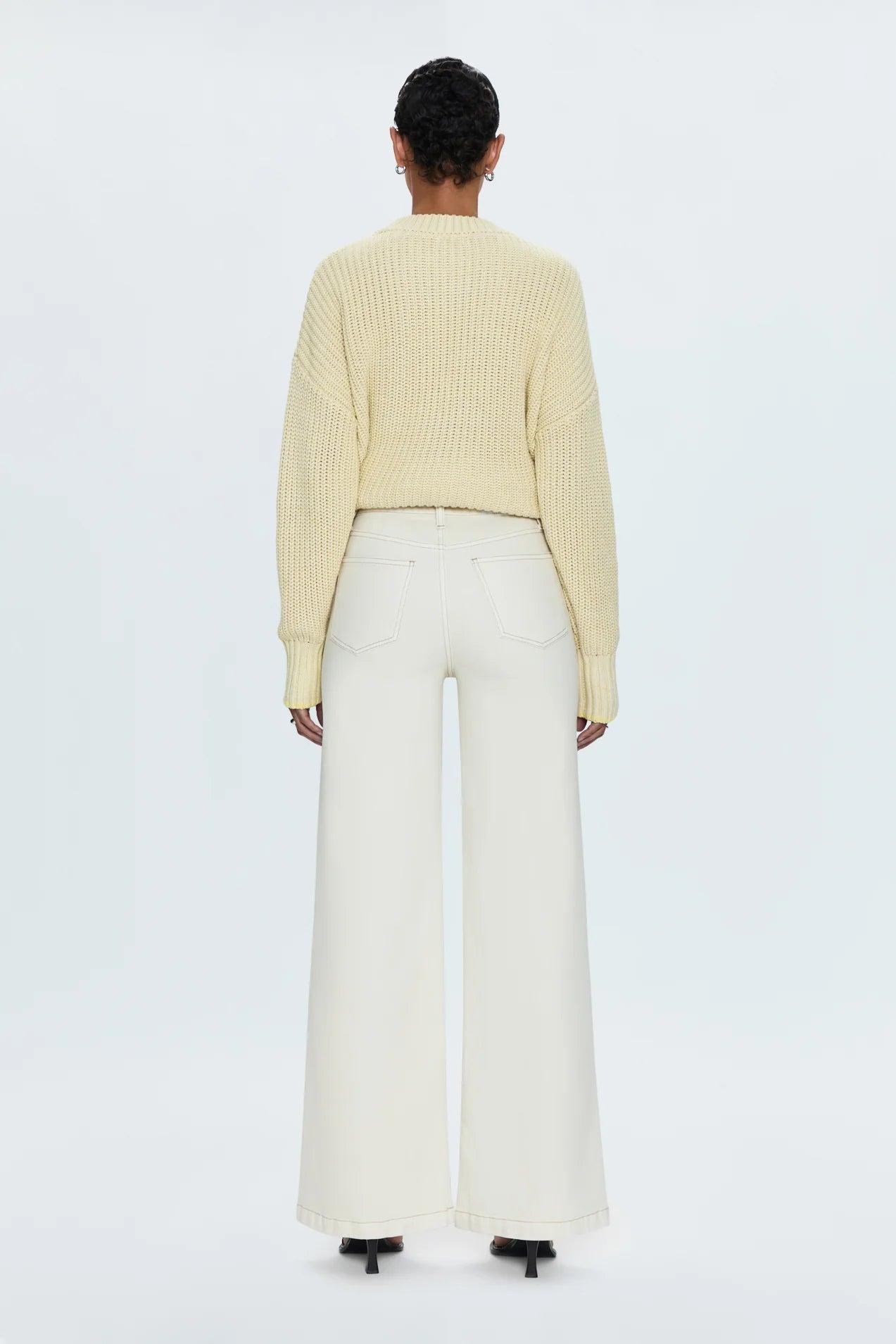 Lana High Rise Ultra Wide Leg- Ecru Product Image