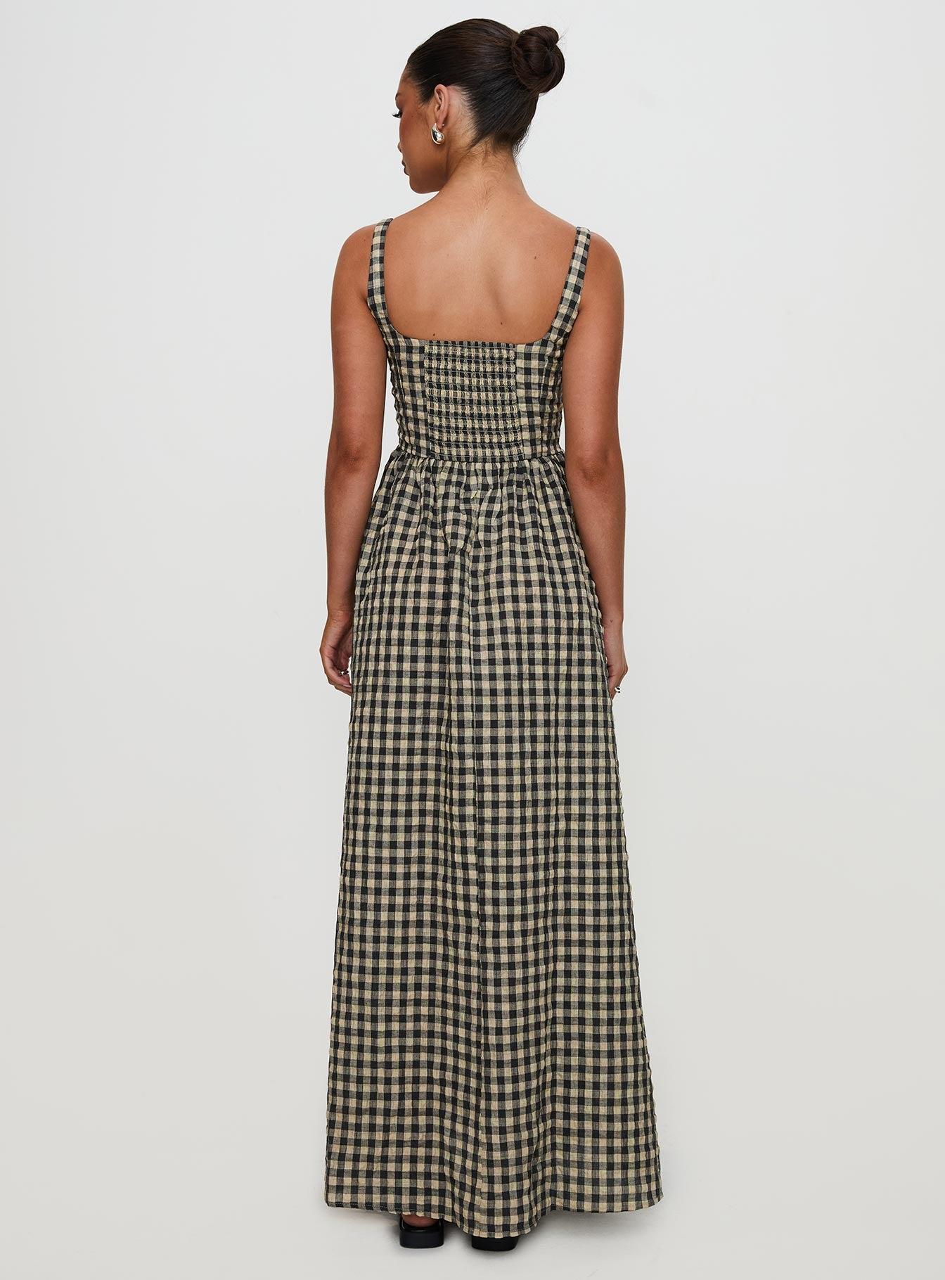 Cartmel Check Maxi Dress Black / Cream Product Image