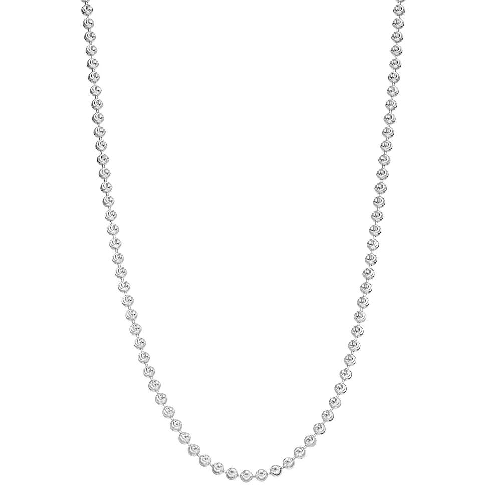 Sterling Silver Moon Cut Beaded 20 in. Necklace, Women's, Size: 20" Product Image