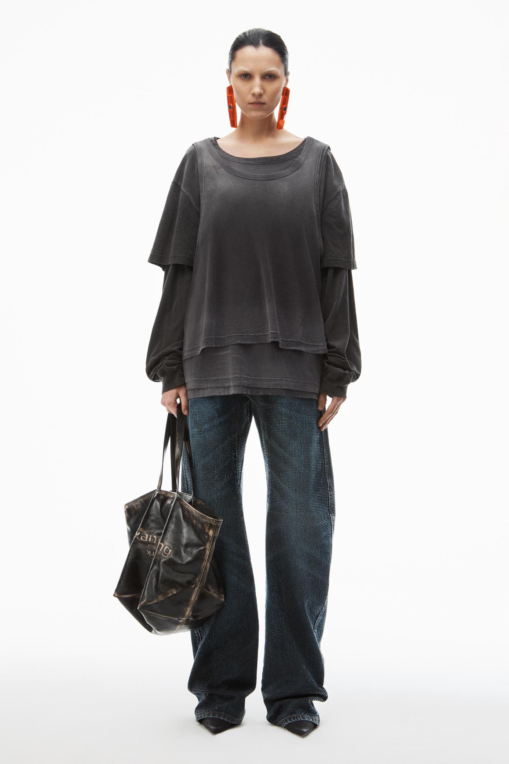 Oversize Triple-layer Unisex Tee In Cotton Product Image