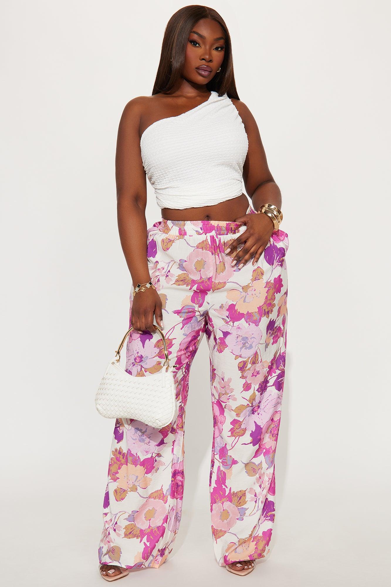 Sweet Bloom Wide Leg Pant - White/combo Product Image