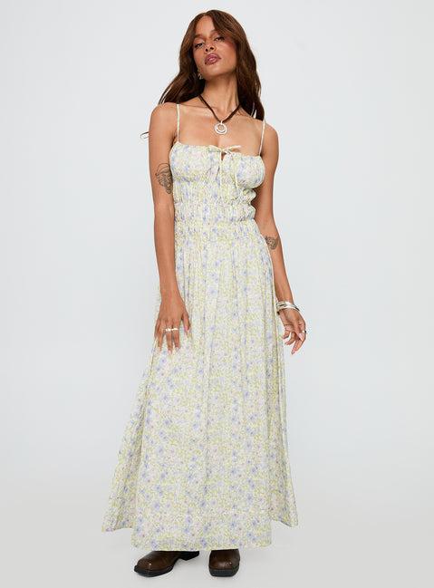 Loralei Shirred Maxi Dress Floral Product Image