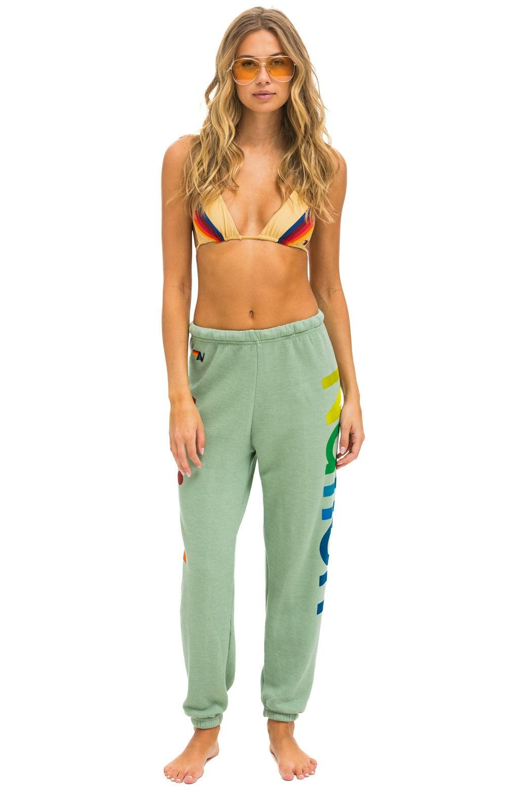 AVIATOR NATION 2 SWEATPANTS - SAGE Female Product Image