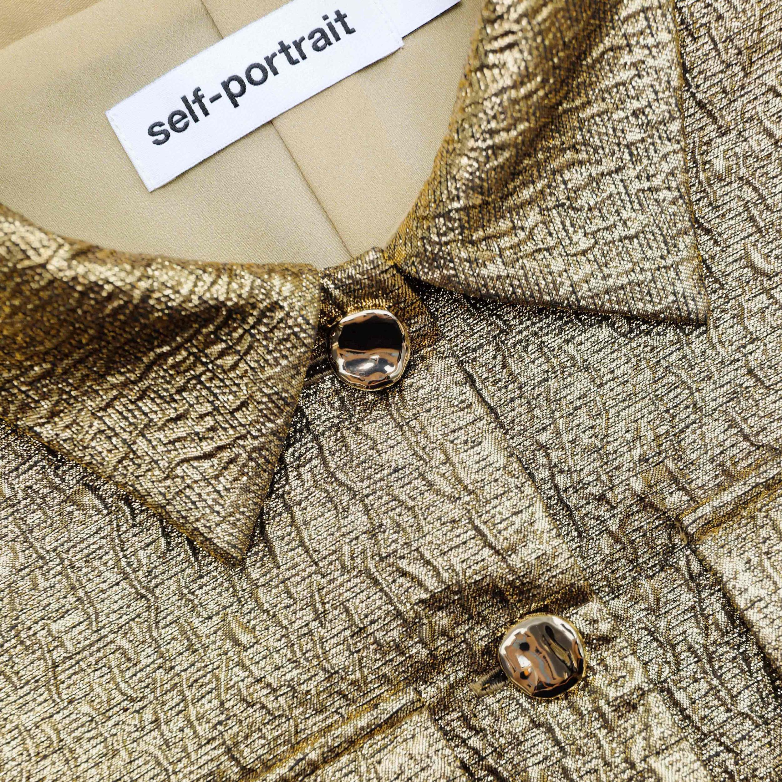 Gold Metallic Jacquard Top Product Image
