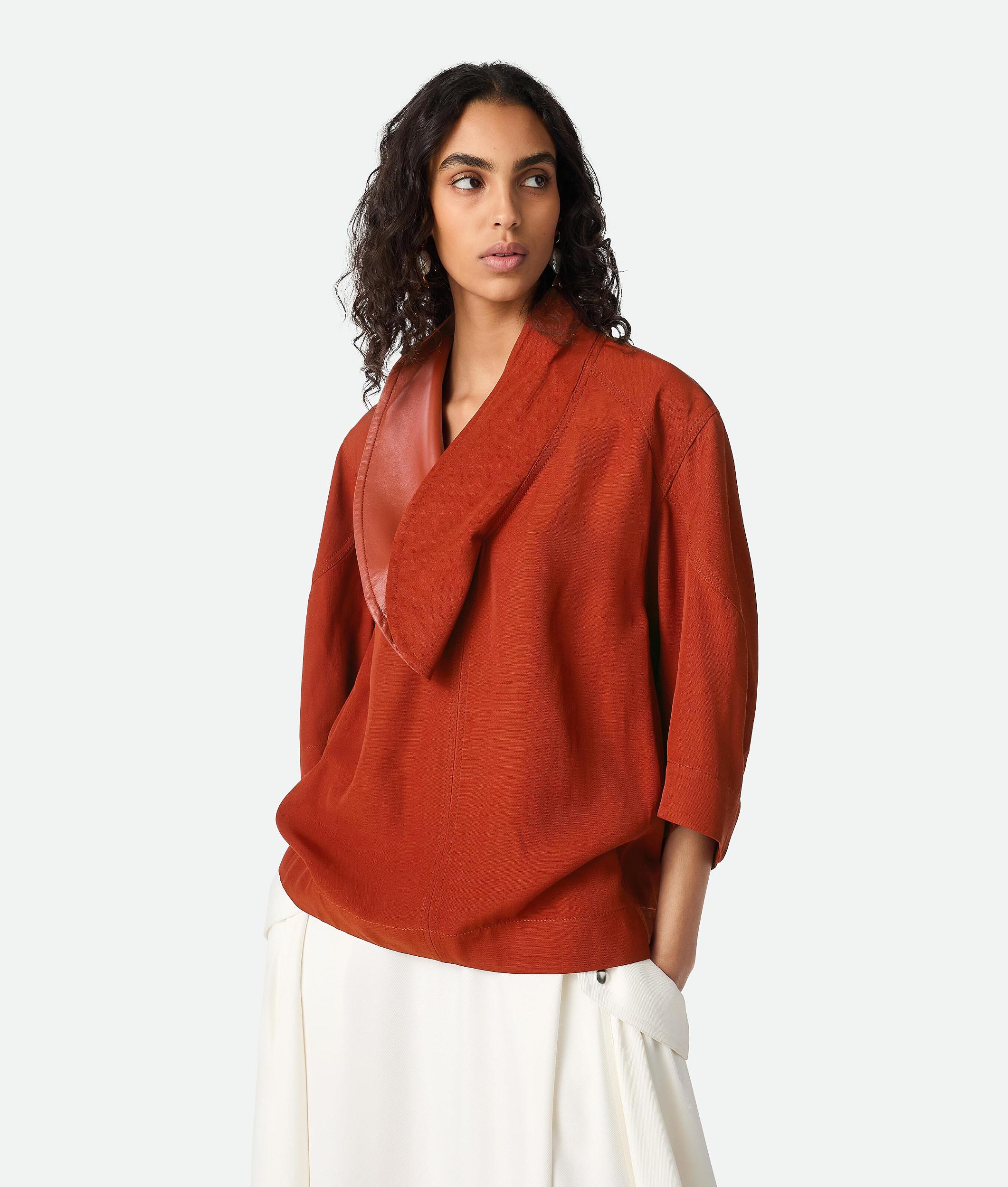 Women's Viscose And Linen Shirt in Copper Product Image