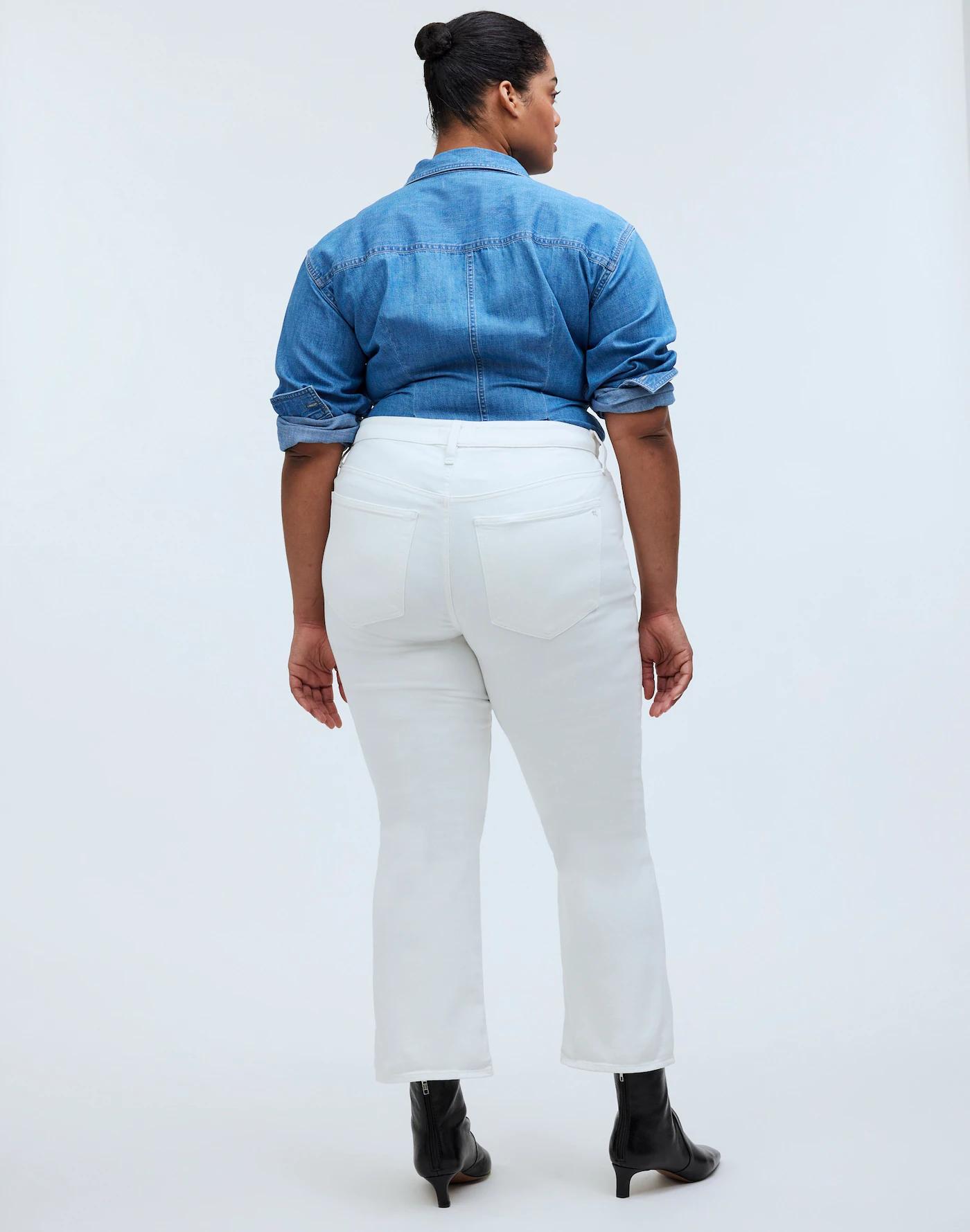Plus Curvy Kick Out Crop Jeans in Pure White Product Image