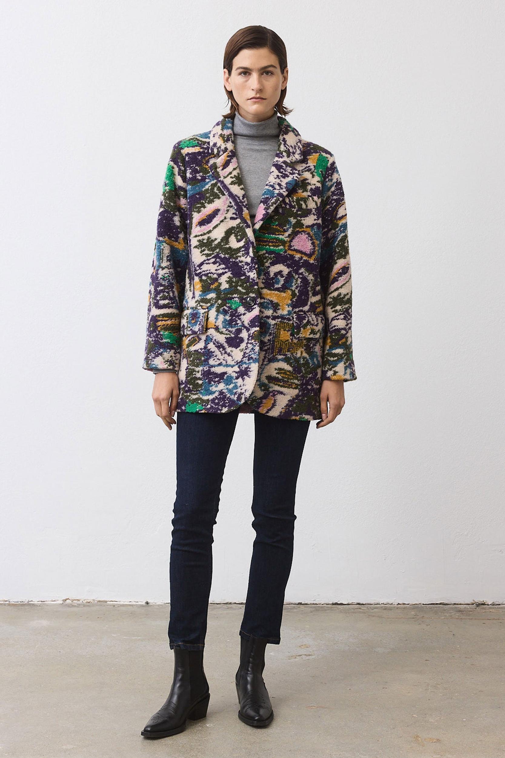 The Knit Jacquard Cocoon Coat Product Image