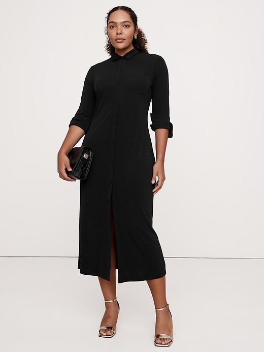 Jersey Knit Shirtdress Product Image