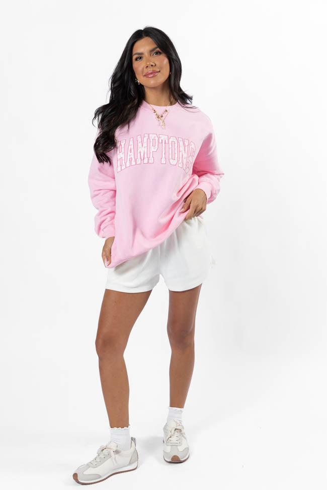 Hamptons Printed Light Pink Graphic Sweatshirt Product Image