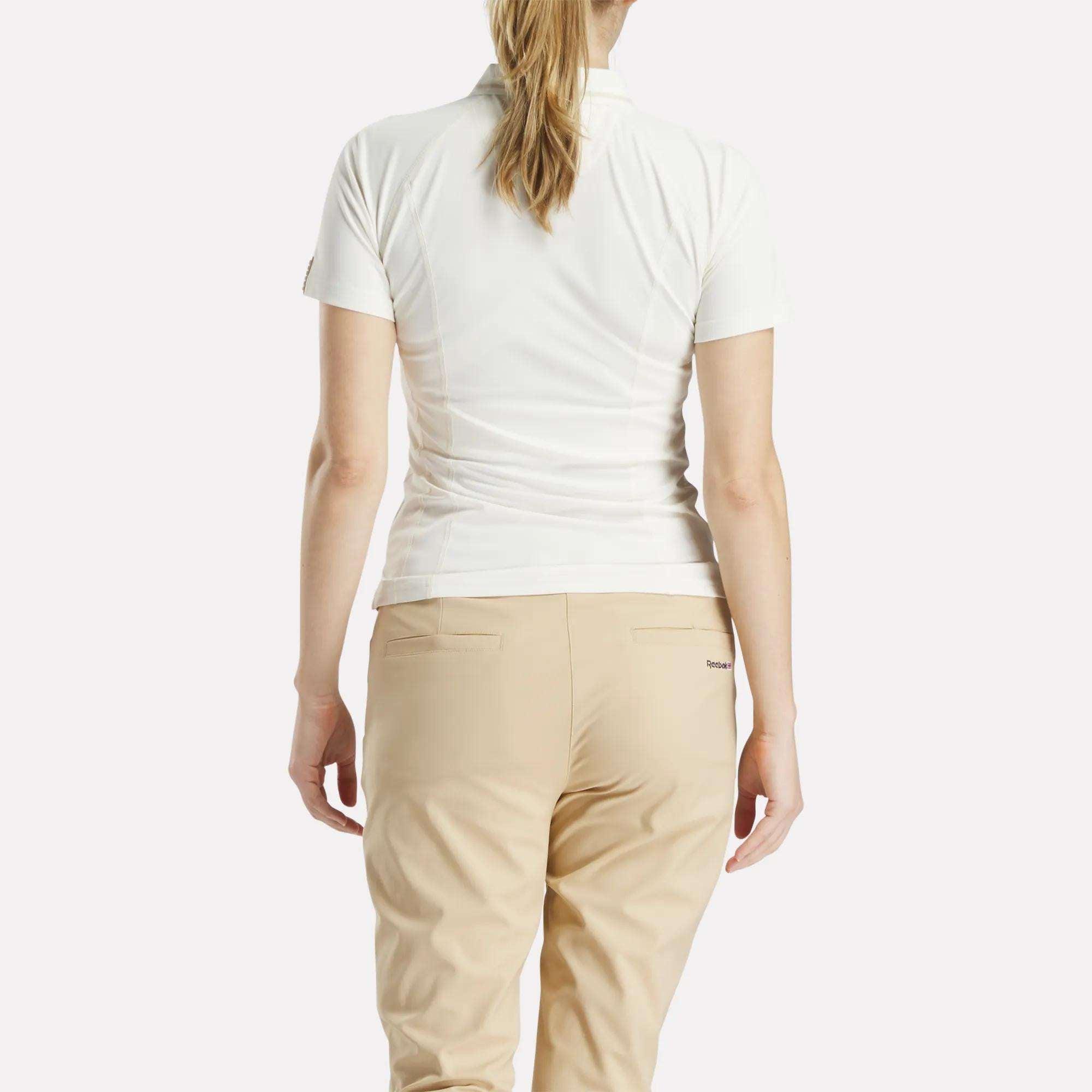 Women's Short Sleeve Zip Bodycon Golf Polo Shirt Female Product Image