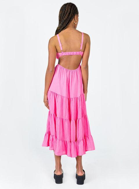 Joella Midi Dress Pink Product Image