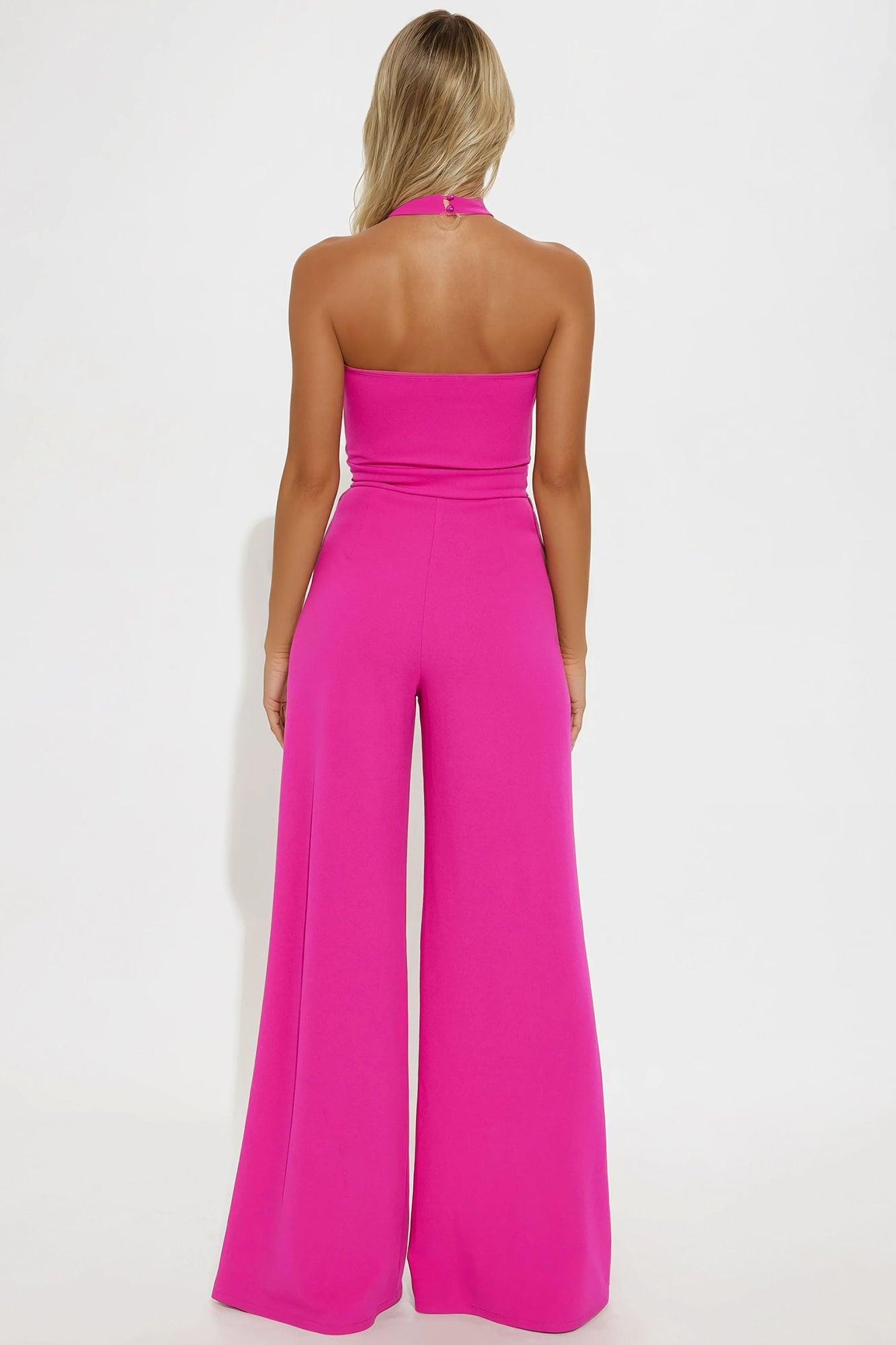 Cater To Me Jumpsuit - Fuchsia Product Image