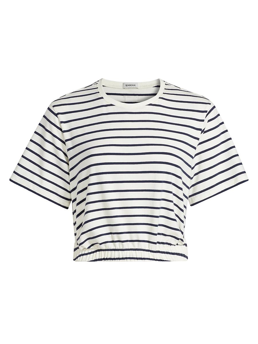 Womens Jojo Striped Crop T-Shirt Product Image