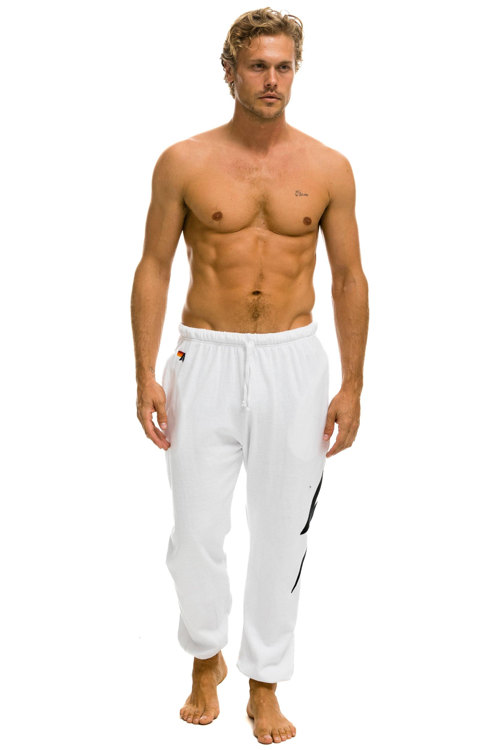 BOLT STITCH SWEATPANTS - WHITE // BLACK Male Product Image