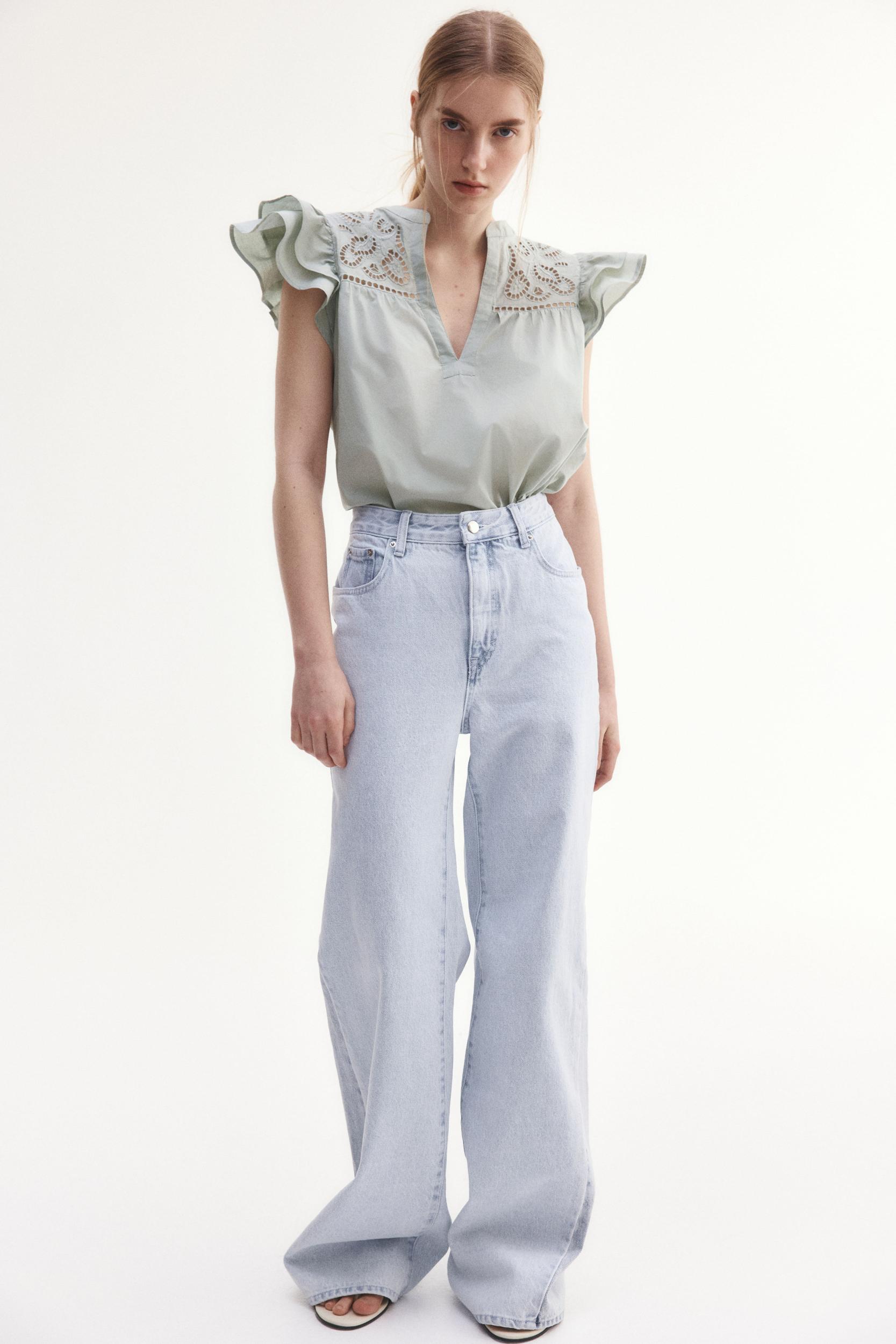 Blouse with Eyelet Embroidery Product Image