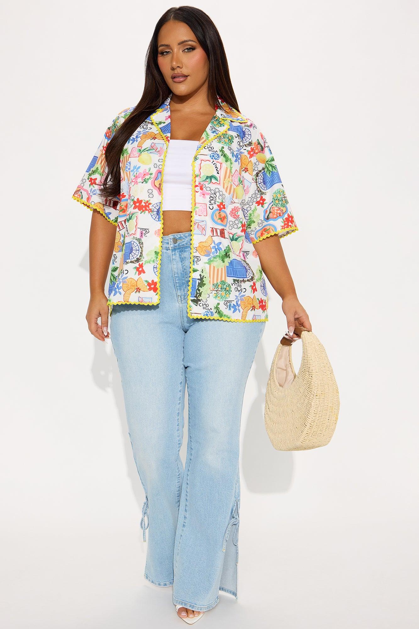 A Taste Of Summer Button Up Shirt - Multi Color Product Image