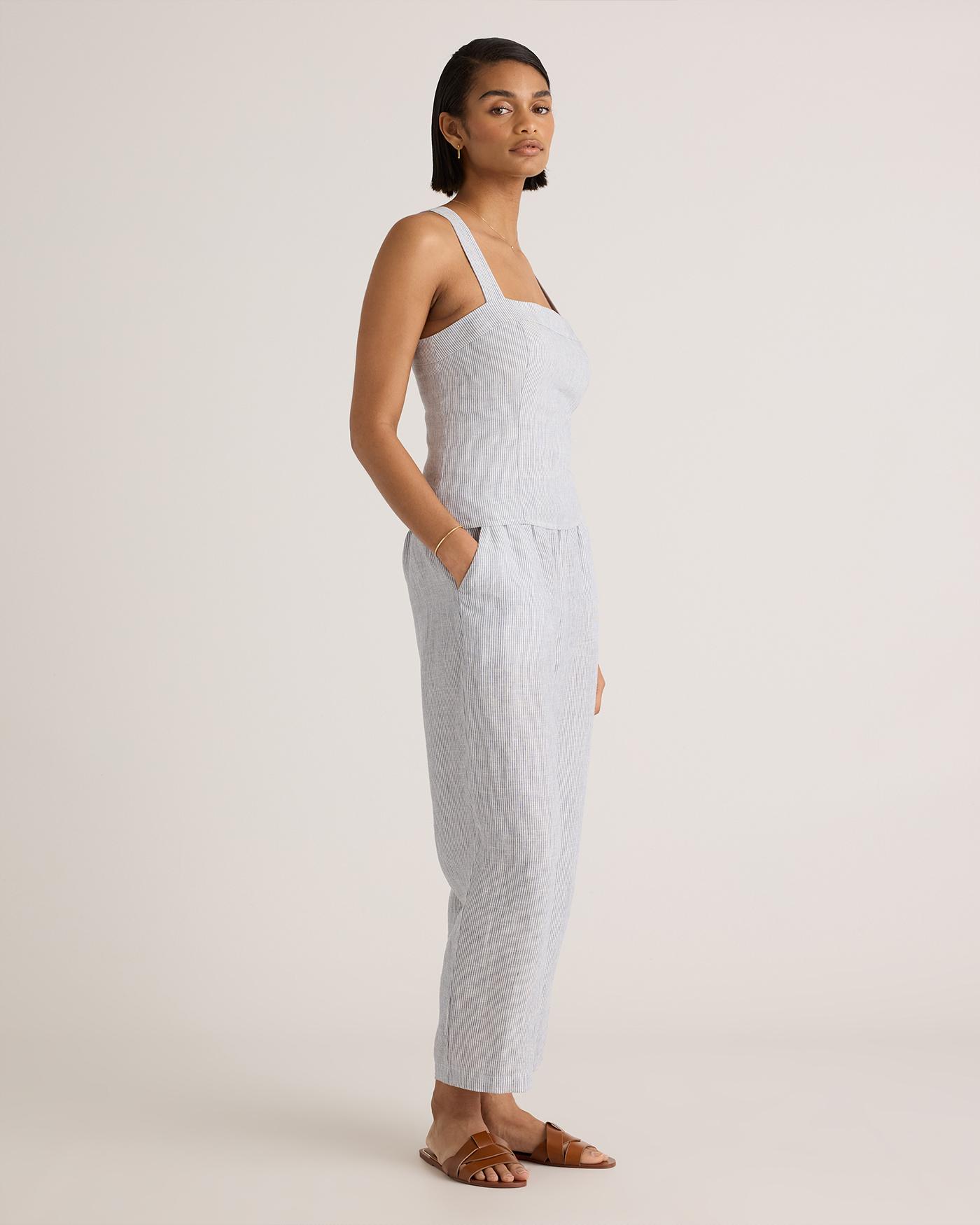 Quince | Women's 100% European Linen Fitted Tank Top Product Image