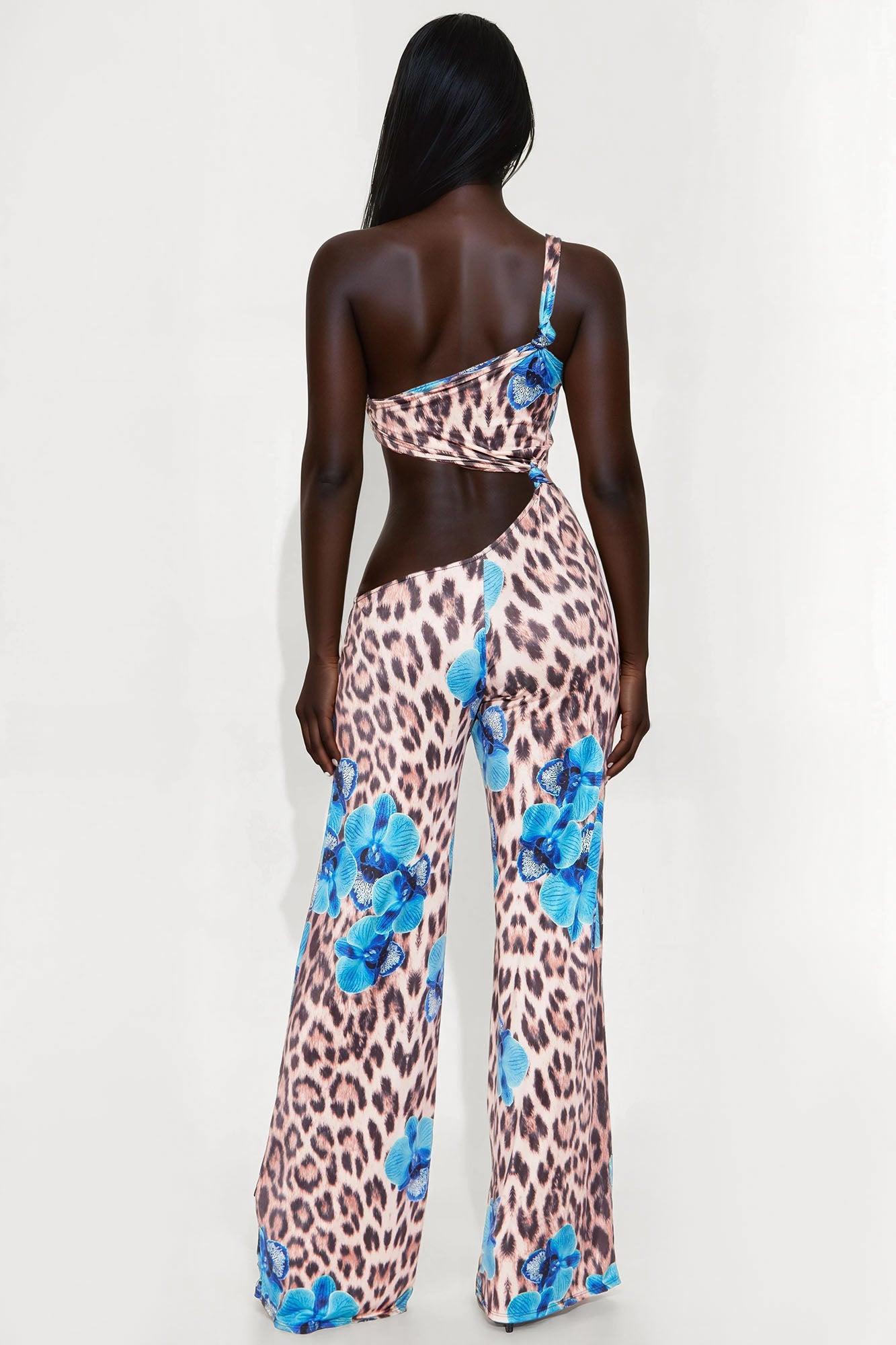 Not In My Plans Wide Leg Jumpsuit - Blue/combo Female Product Image