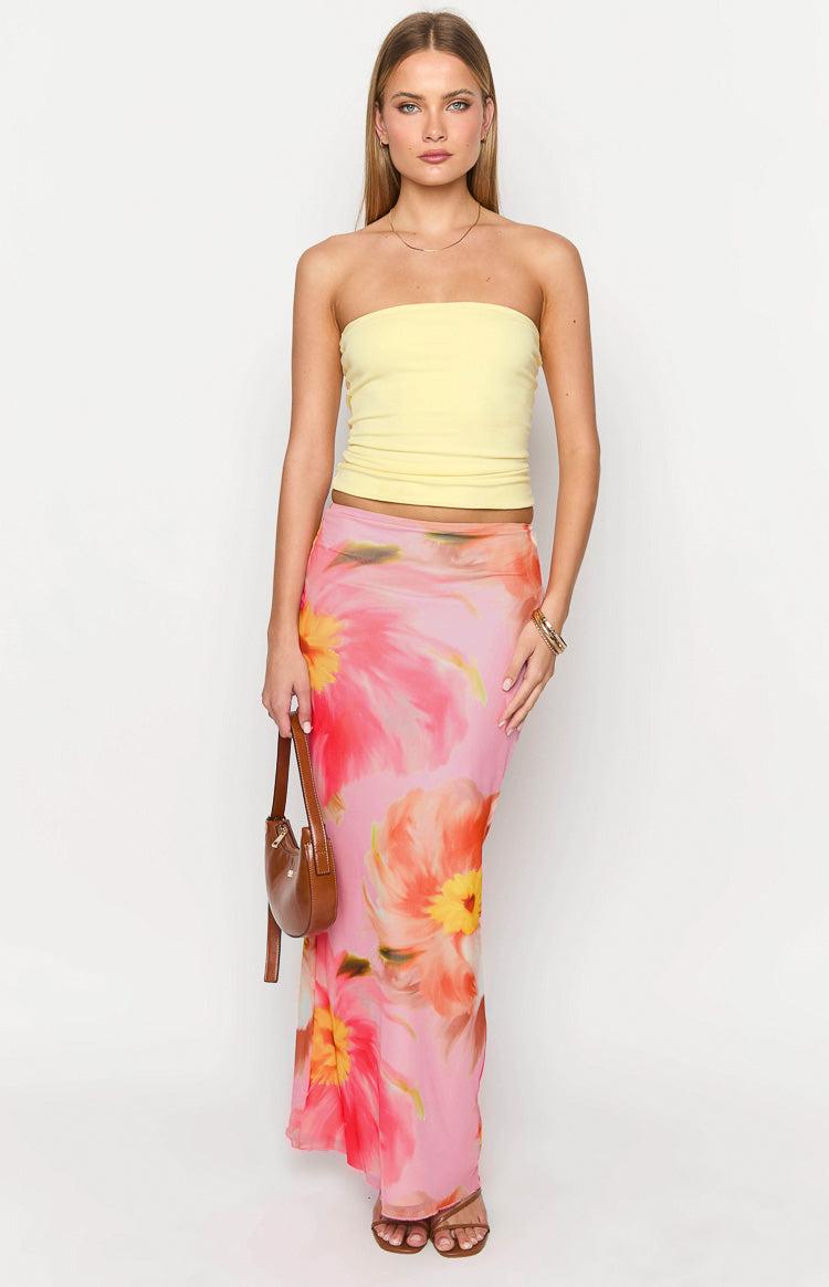 Esha Pink Floral Maxi Skirt Baby Product Image