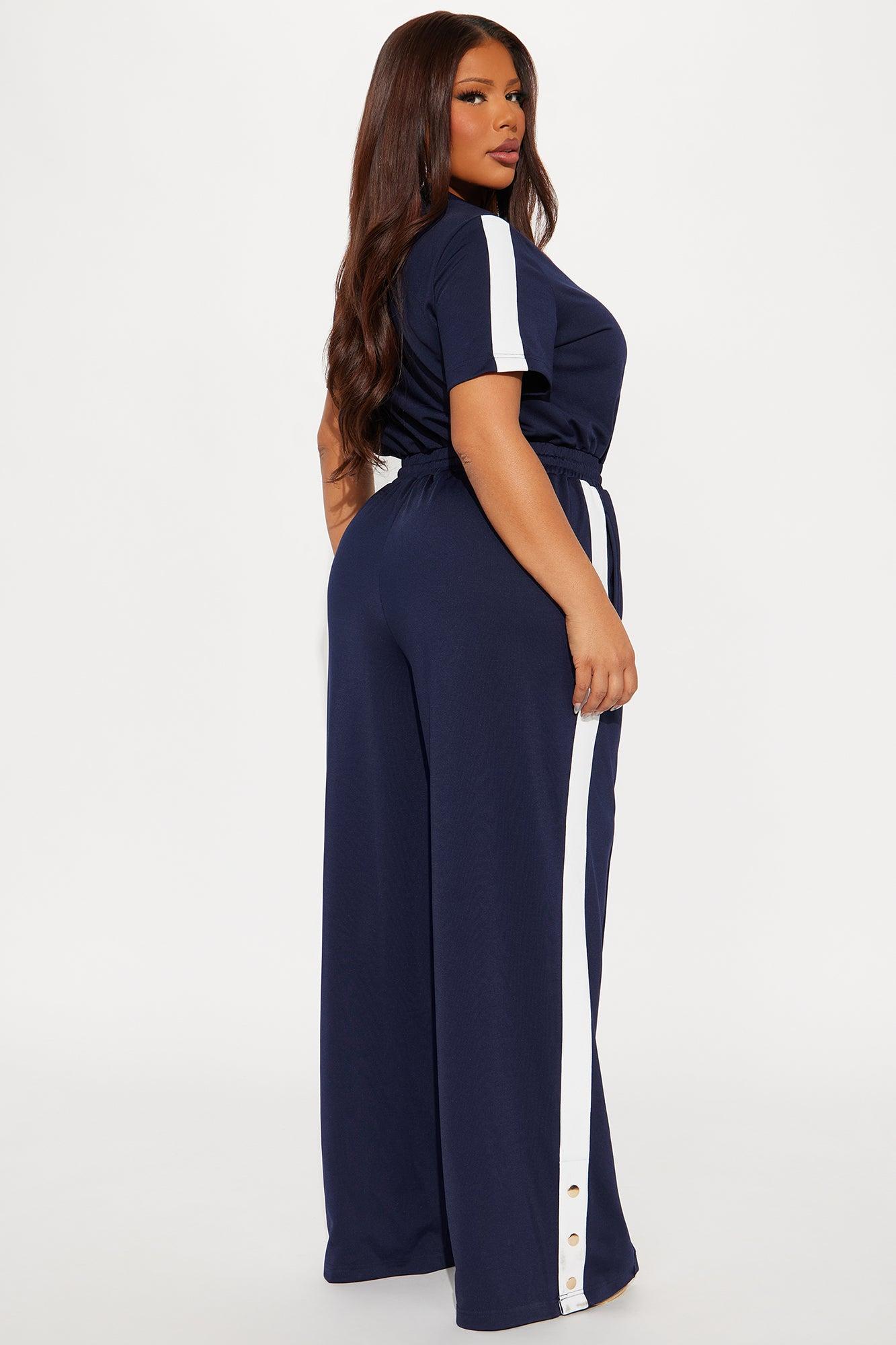 Lianna Short Sleeve Jumpsuit - Navy Female Product Image
