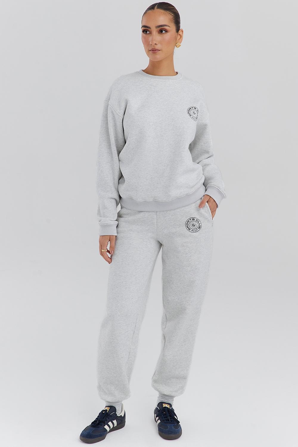 Haze  light grey marl crew neck sweatshirt Product Image