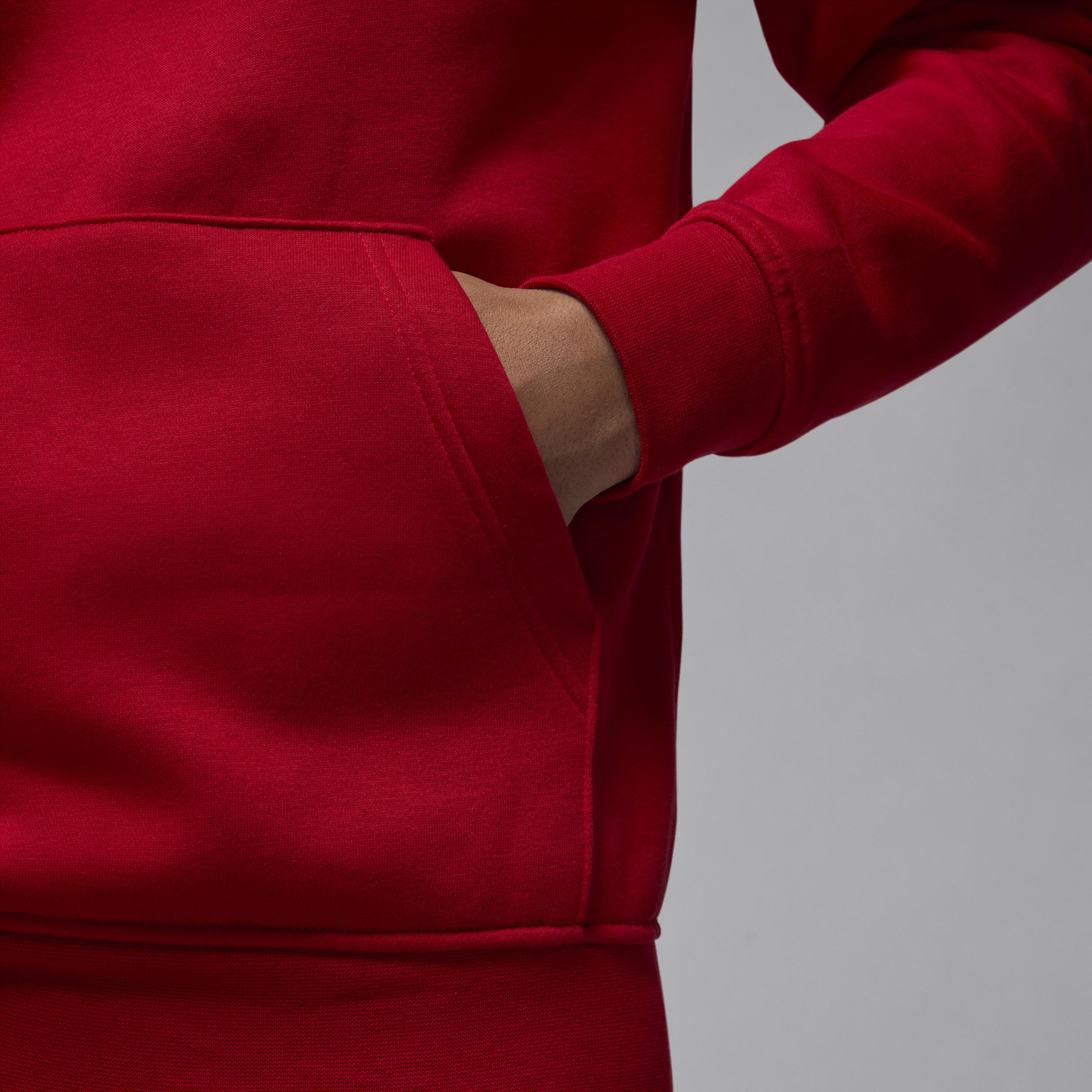 Jordan Mens Jordan Brooklyn Fleece Pullover - Mens Gym Red/White Product Image