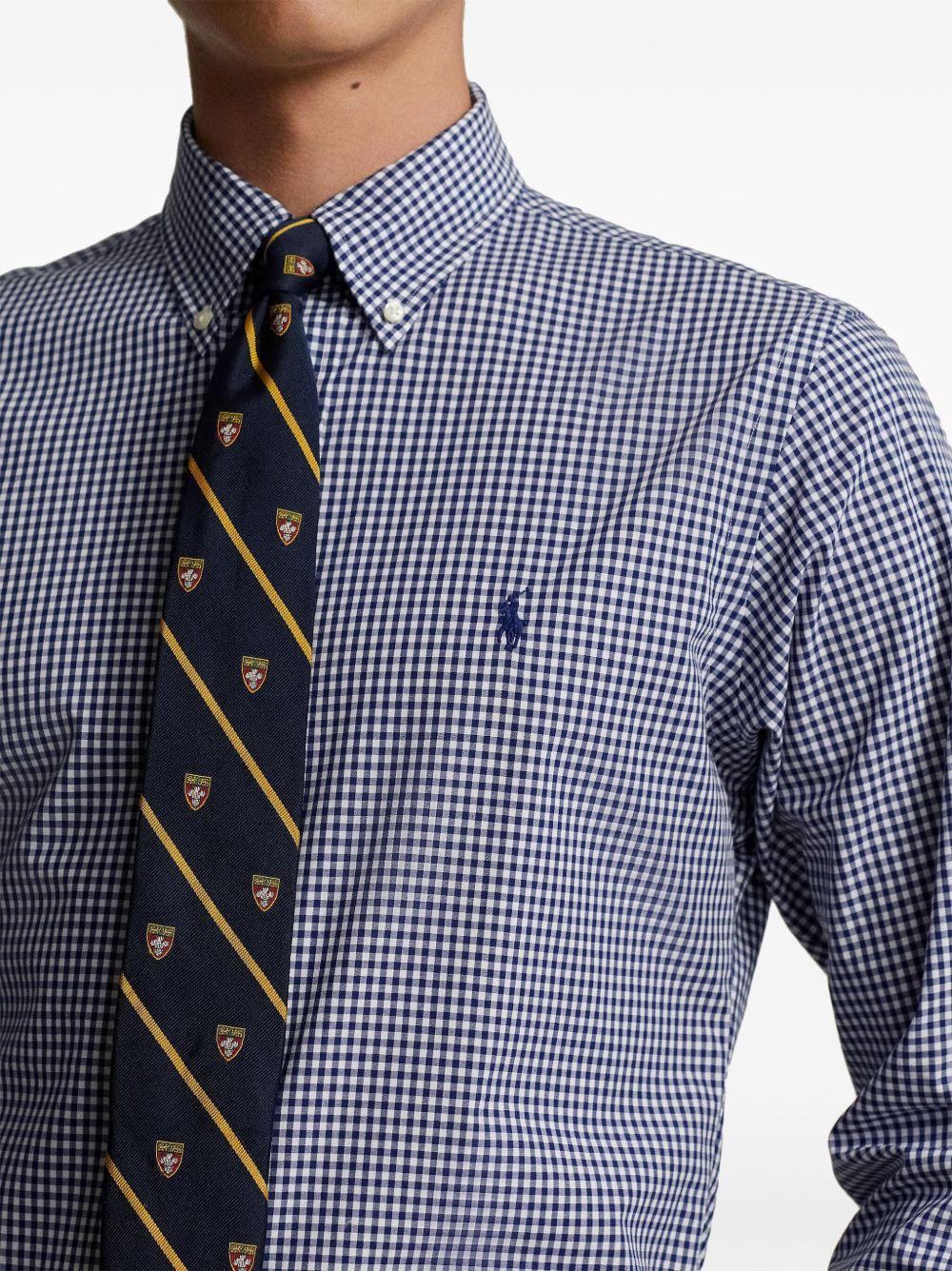 mini check.pattern cotton shirt Product Image