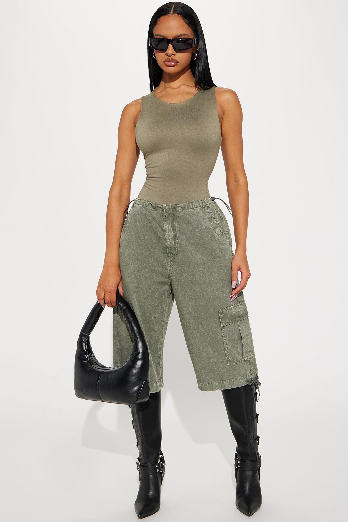 Poppy Sleeveless Bodysuit - Olive Product Image