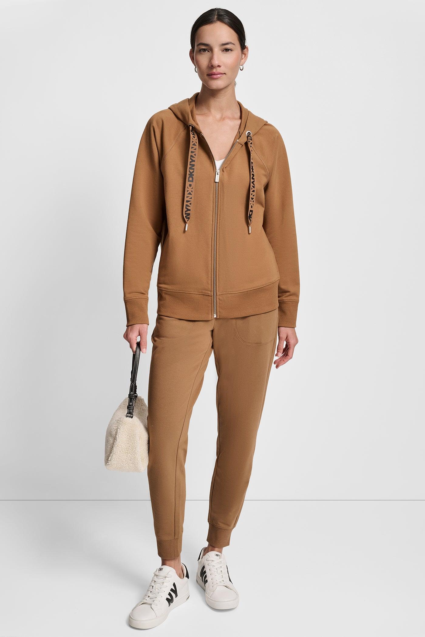 TWO TONE LOGO DRAWCORD ZIP HOODIE Product Image