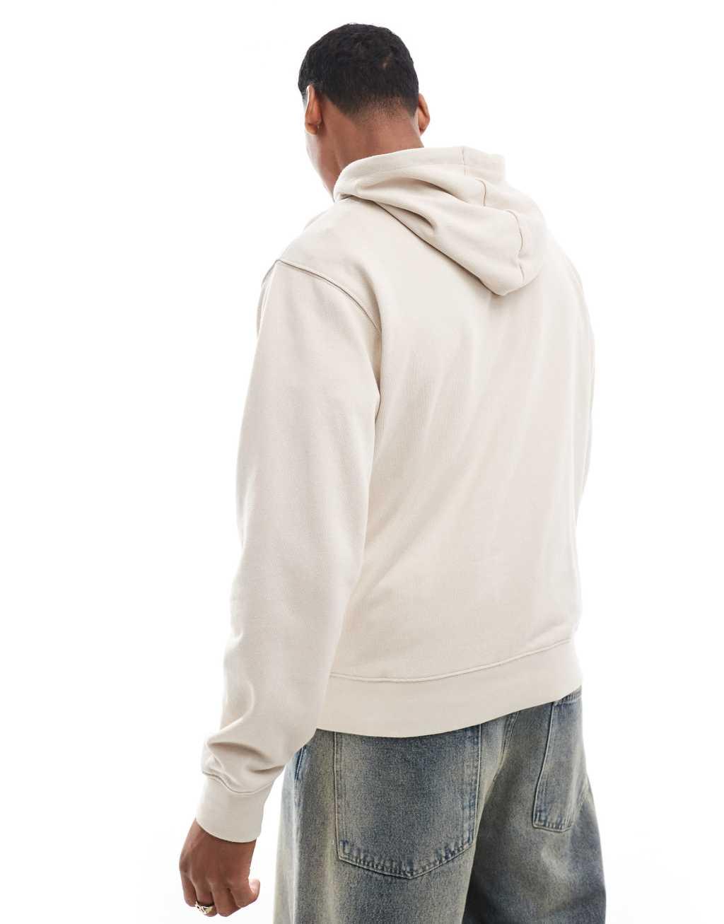 Jack & Jones super oversized hoodie in beige Product Image
