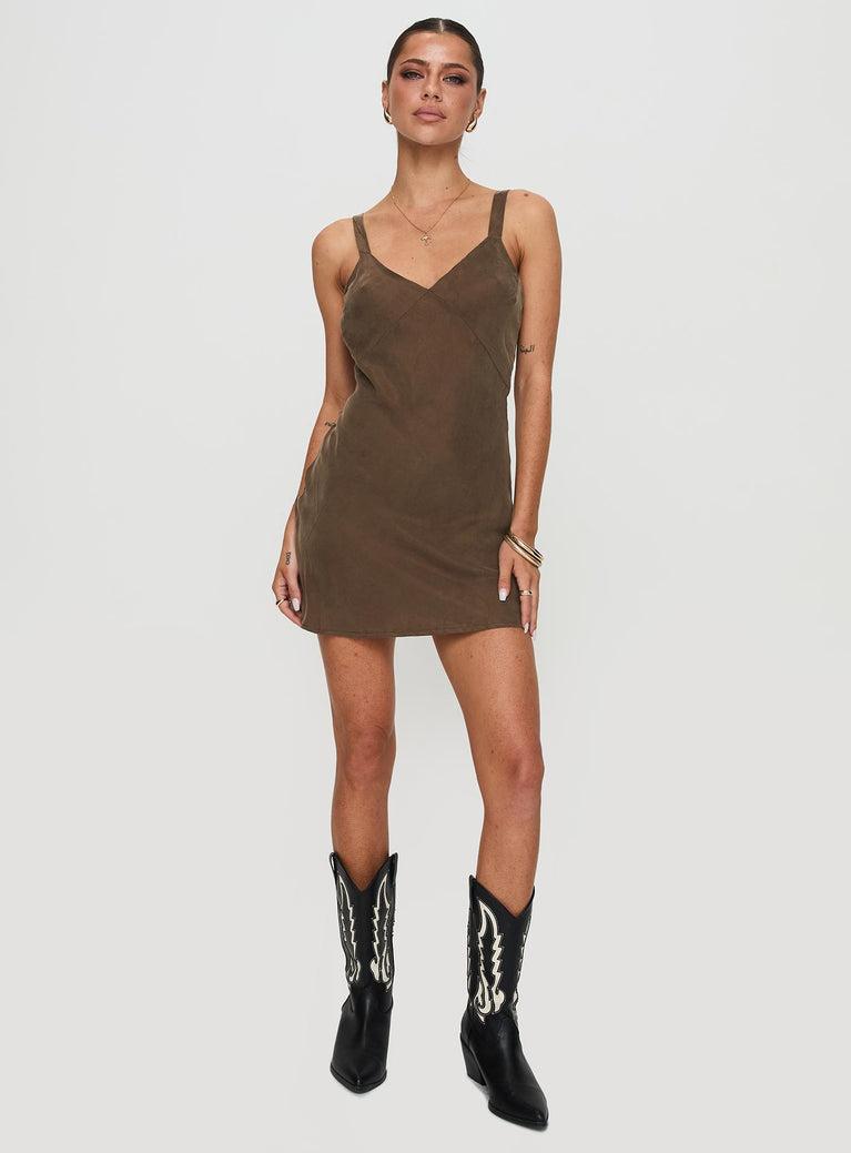 Laurette Mini Dress Brown Product Image