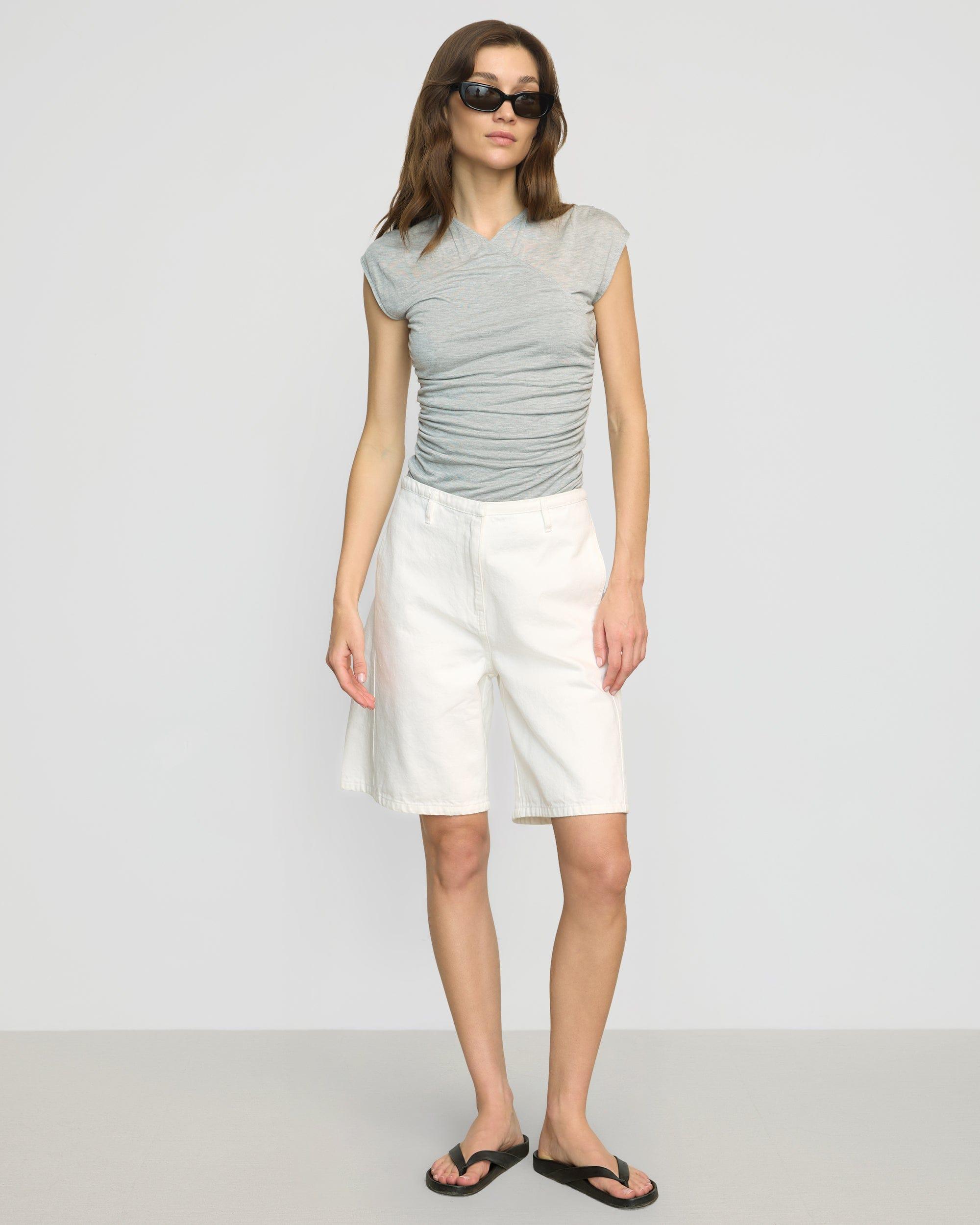 Lila Tencel Wrap-Neck Tee Product Image
