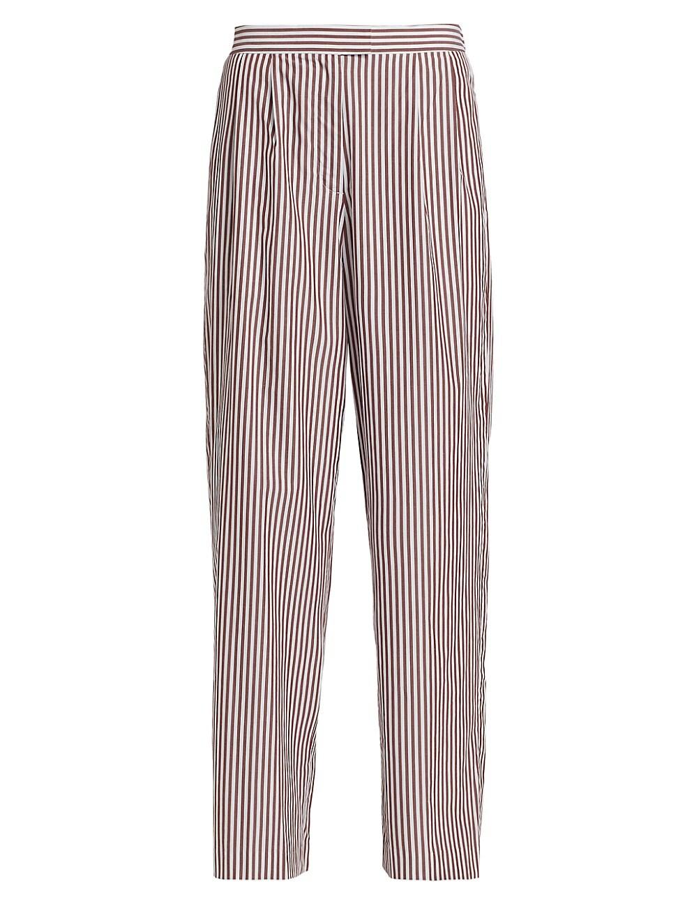 Womens Lacey Striped Poplin Pants Product Image