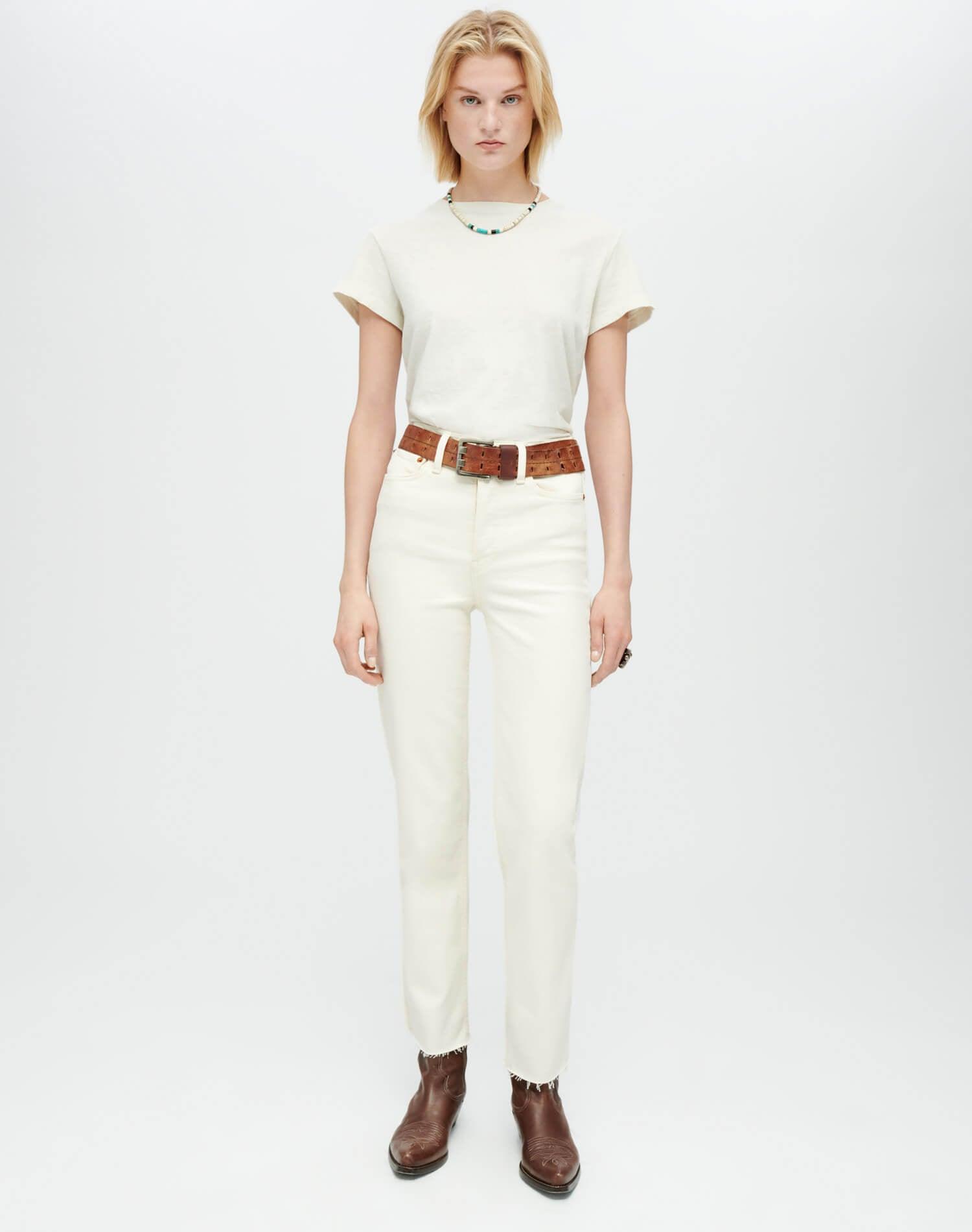 Comfort Stretch High Rise Stove Pipe - Vintage White Product Image