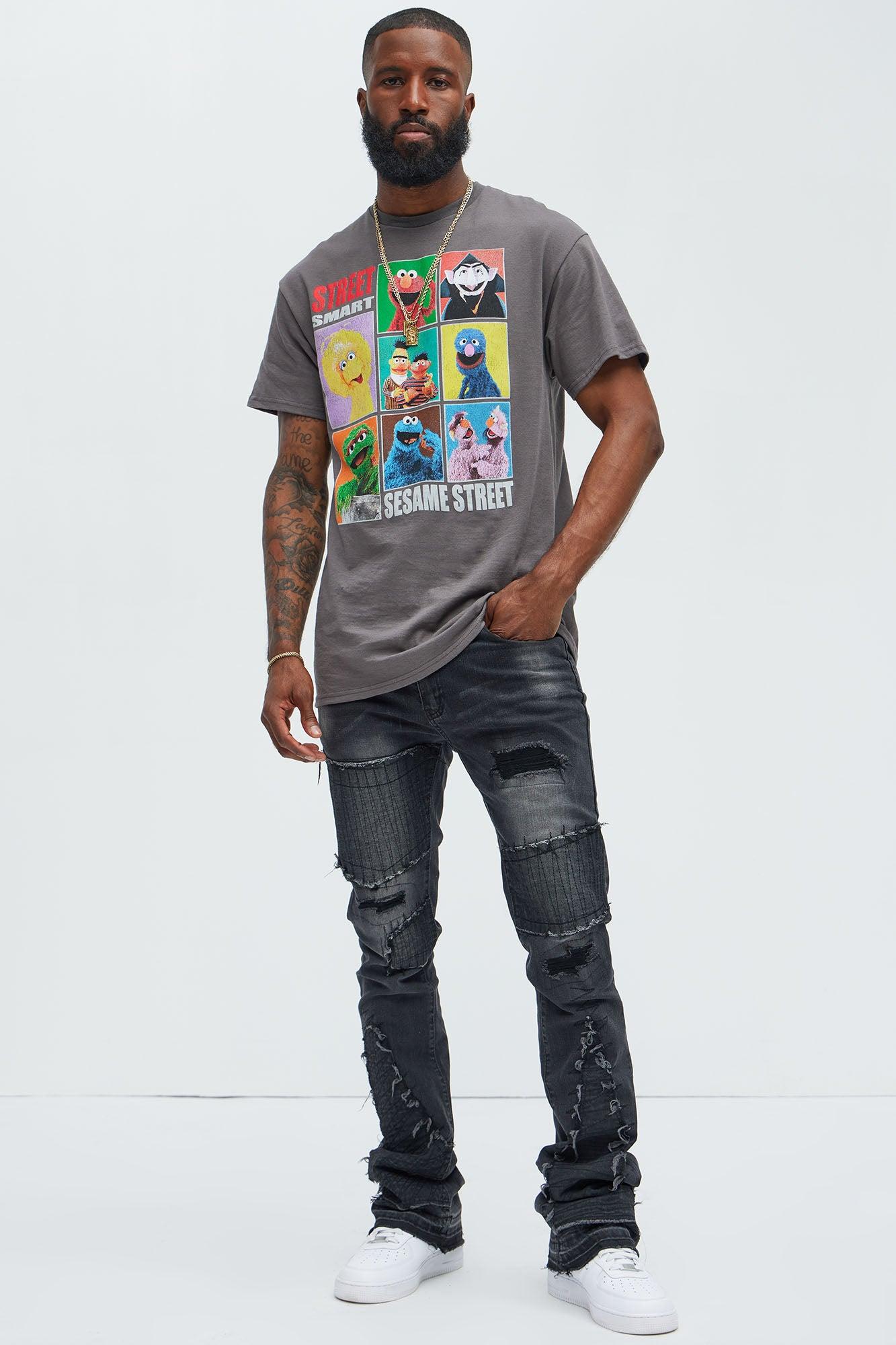 Street Smart Sesame Street Oversized Short Sleeve Tee - Charcoal Product Image