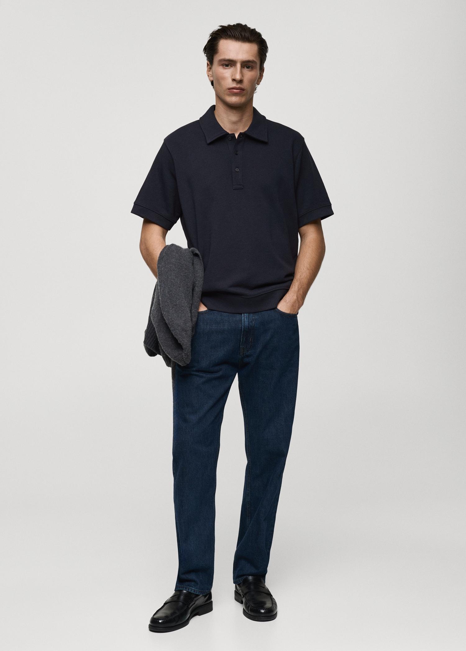 Regular-fit cotton polo shirt - Men | MANGO USA Product Image
