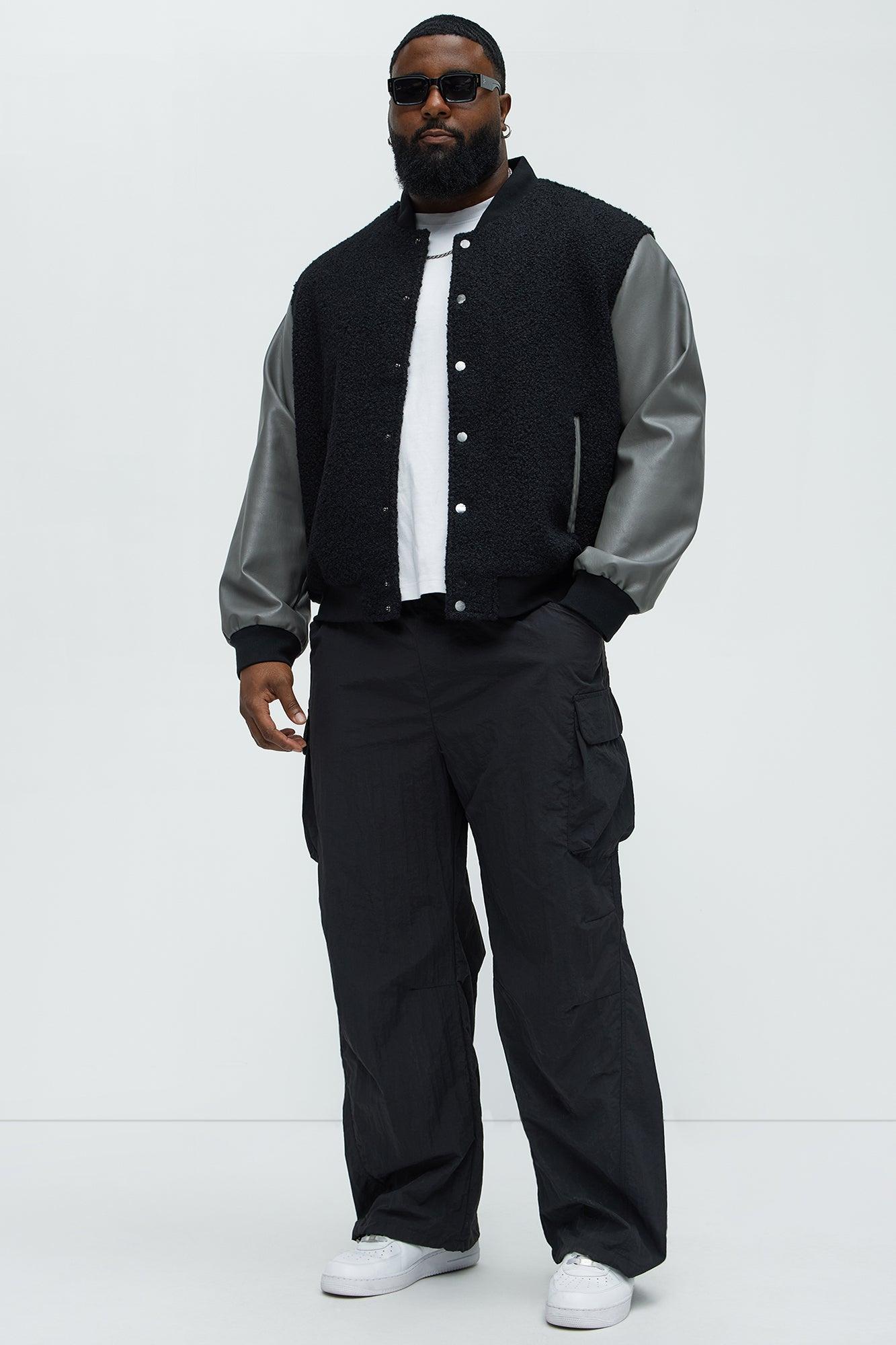 Faux Leather And Shearling Bomber Jacket - Black/combo Product Image