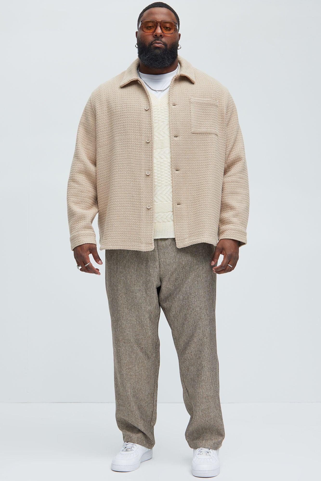 Canary Textured Straight Pants - Brown Product Image